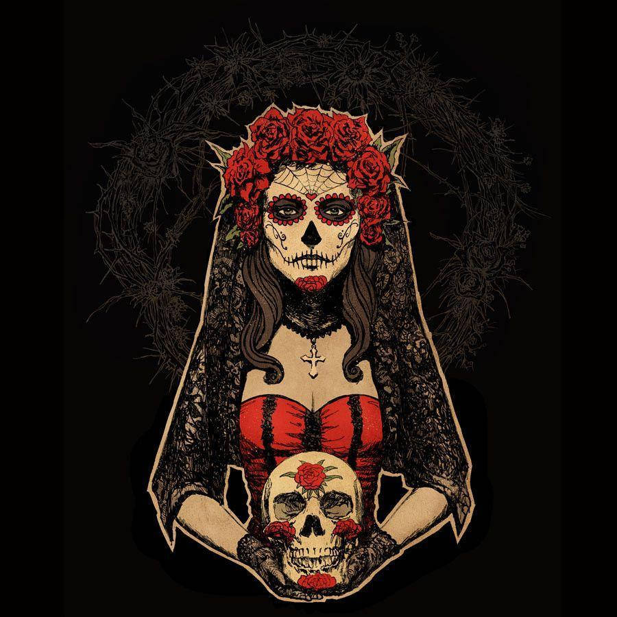 La Catrina Of Day Of The Dead Background