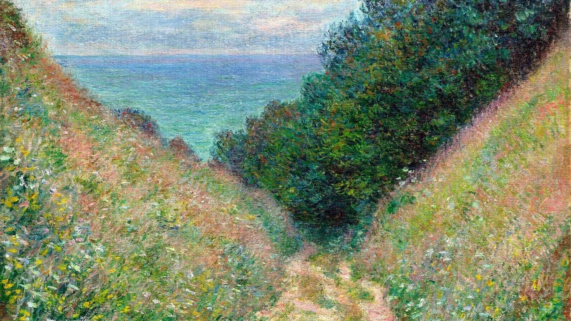 La Cavee, Pourville Impressionist Art Background