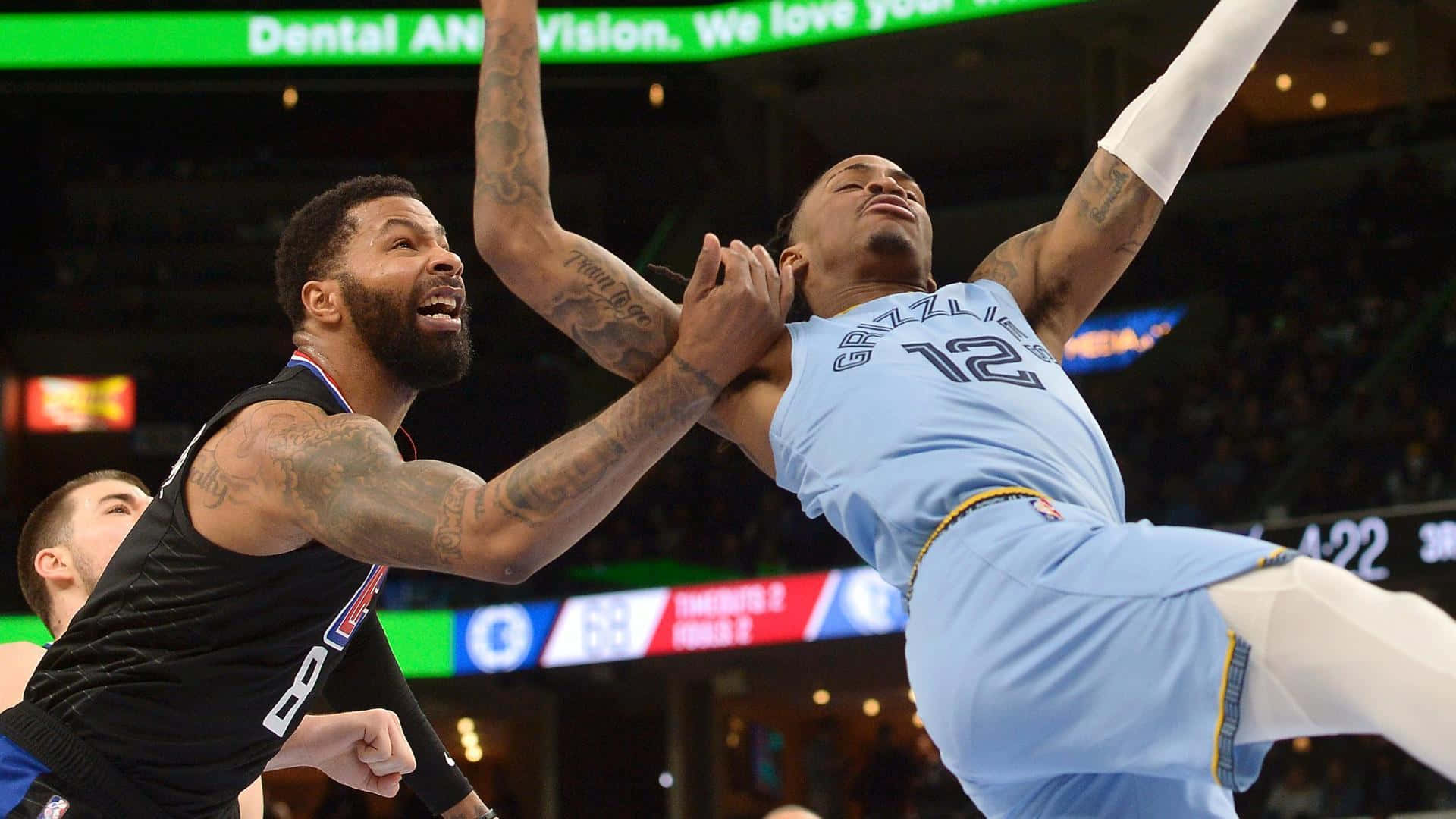 La Clippers Marcus Morris Foul Versus Memphis Grizzlies