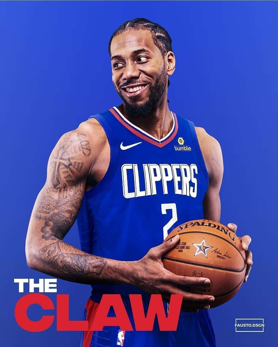 La Clippers Nba Star Kawhi Leonard Portrait Background