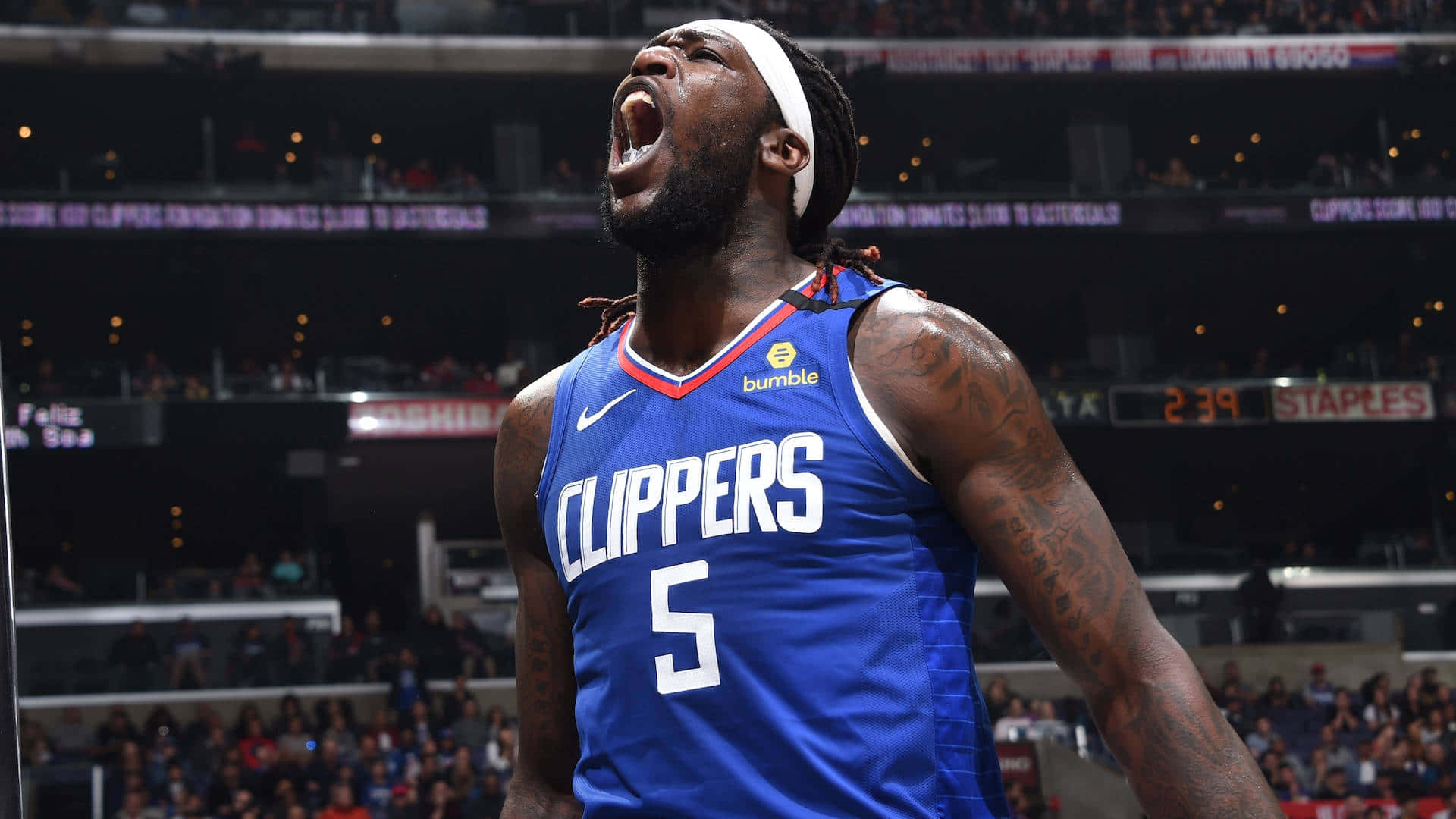 La Clippers Player Montrezl Harrell 2022 Staples Center Background