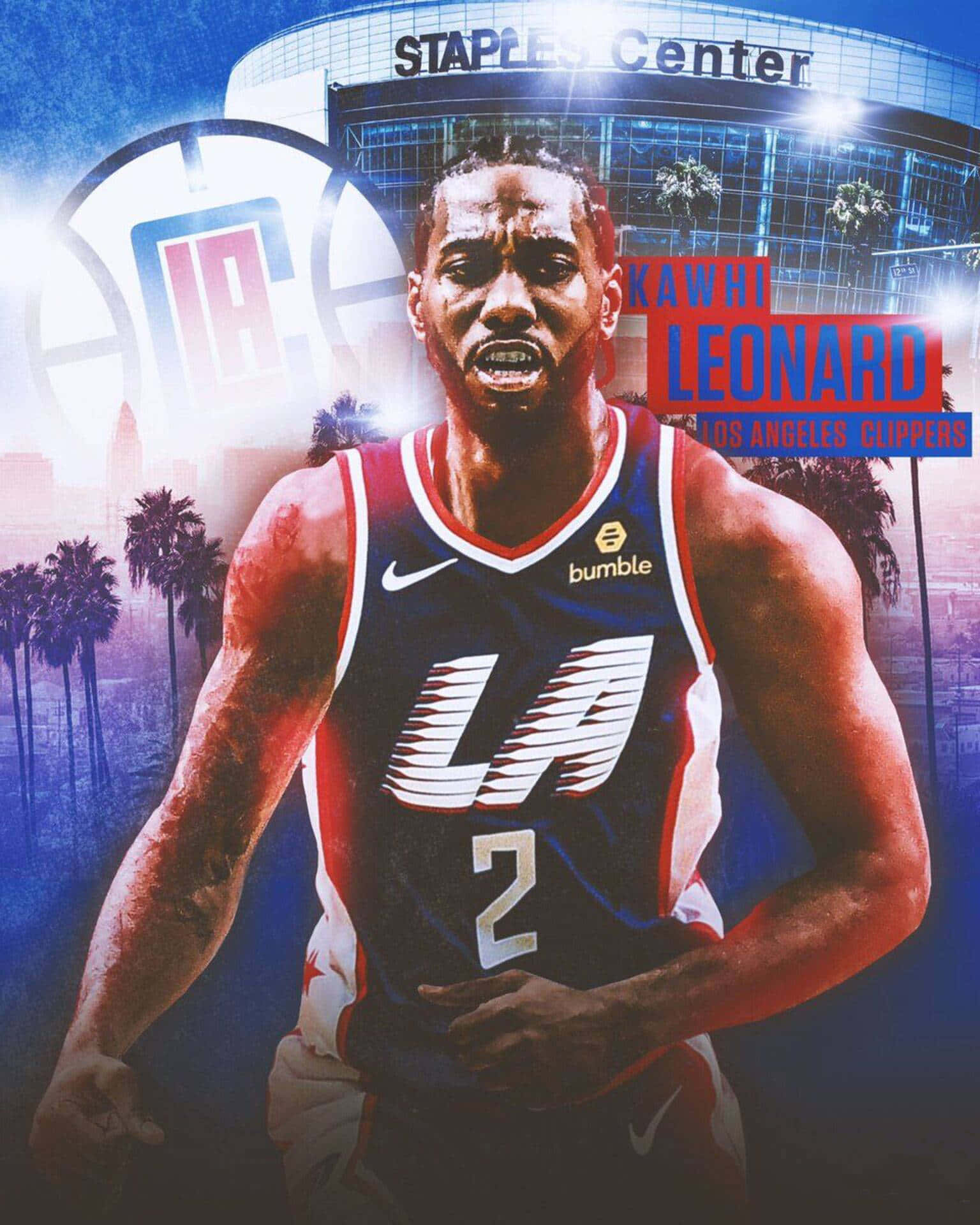 La Clippers Professional Player Kawhi Leonard Digital Art Background