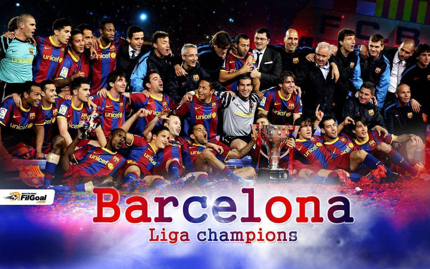 La Liga Champions Fc Barcelona Background
