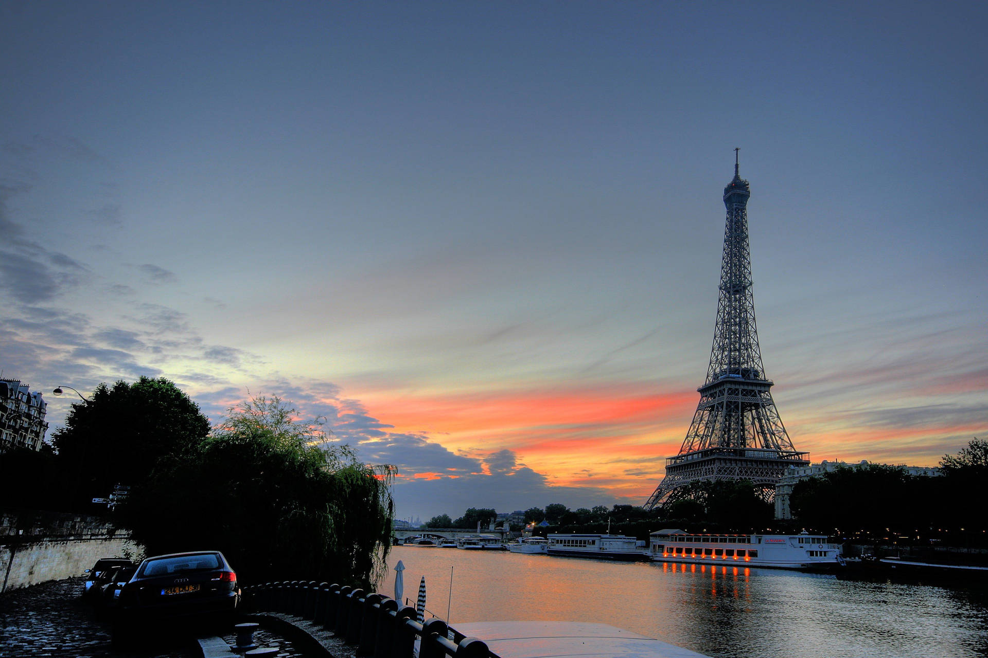 La Seine And Paris Eiffel Tower