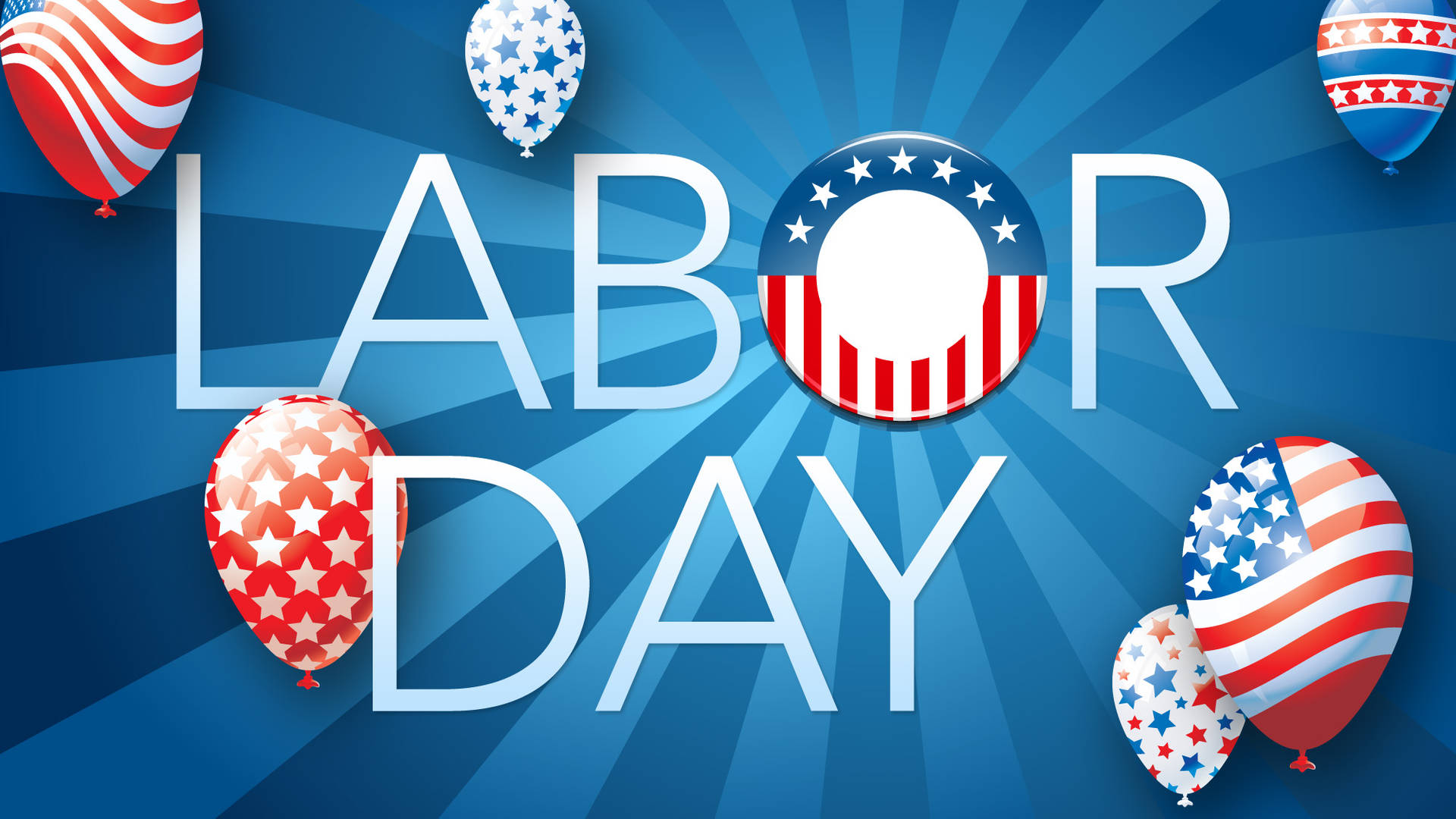 Labor Day American Flag Balloons Background