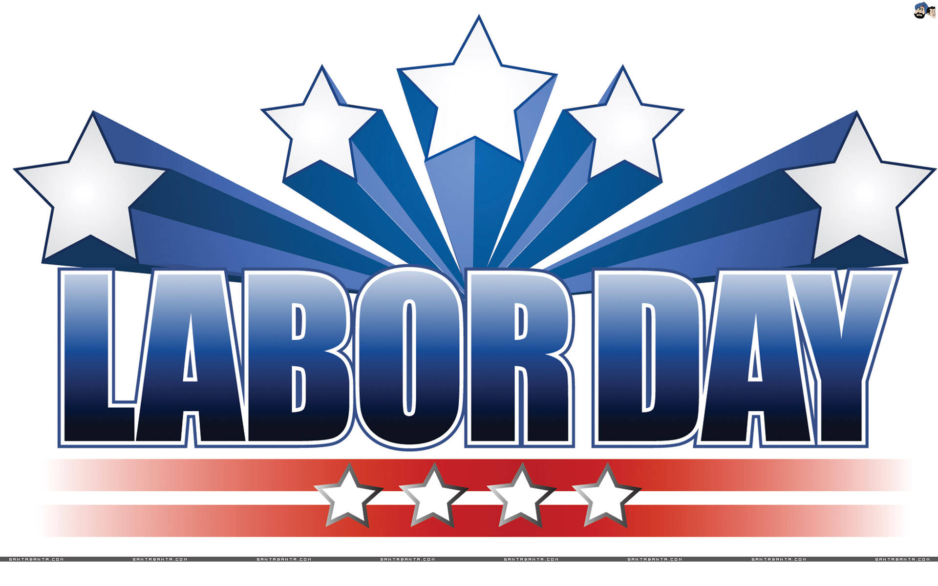 Labor Day Digital Logo With Stars Background