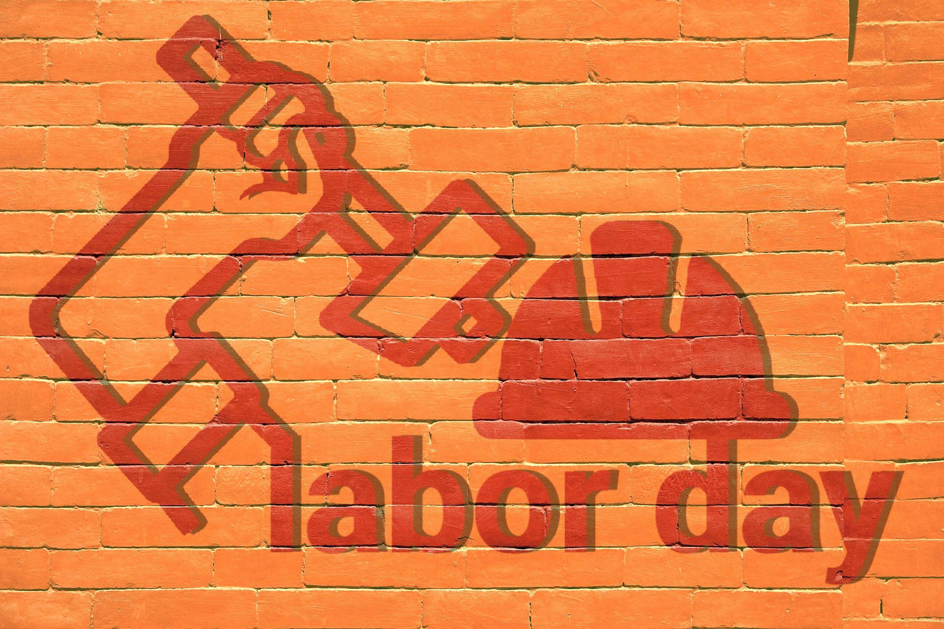 Labor Day Logo On Brick Wall Background