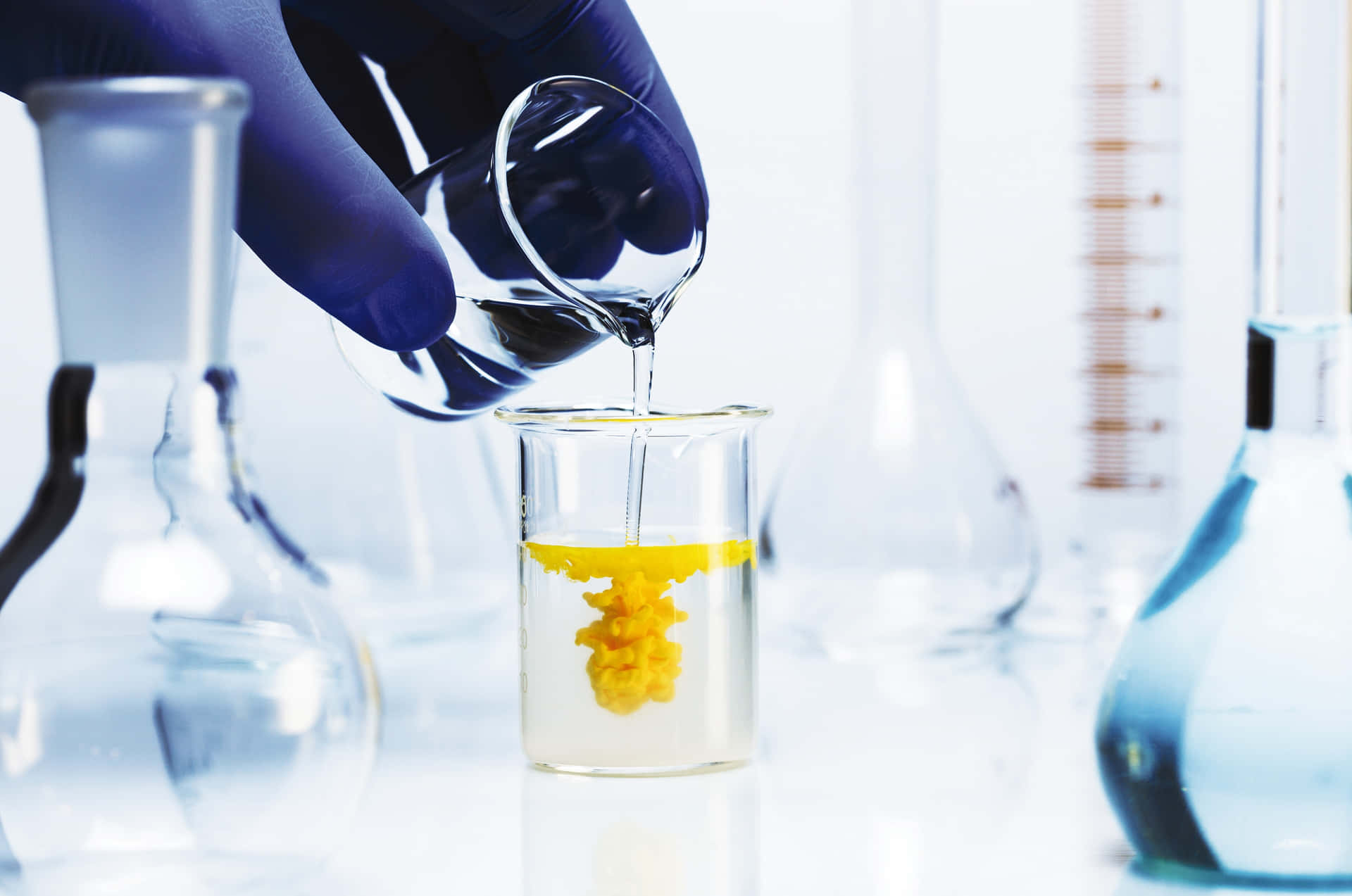 Laboratory Clear Liquid Turning Yellow