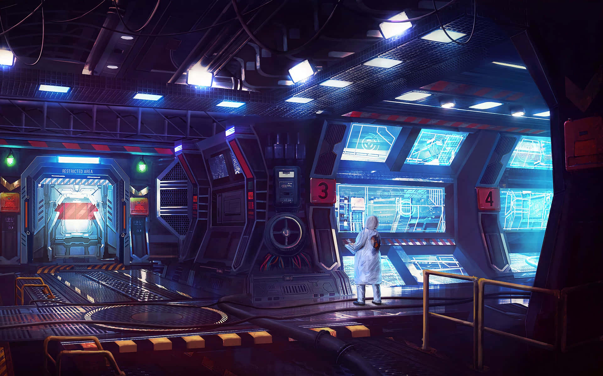 Laboratory Sci-fi Spaceship Background