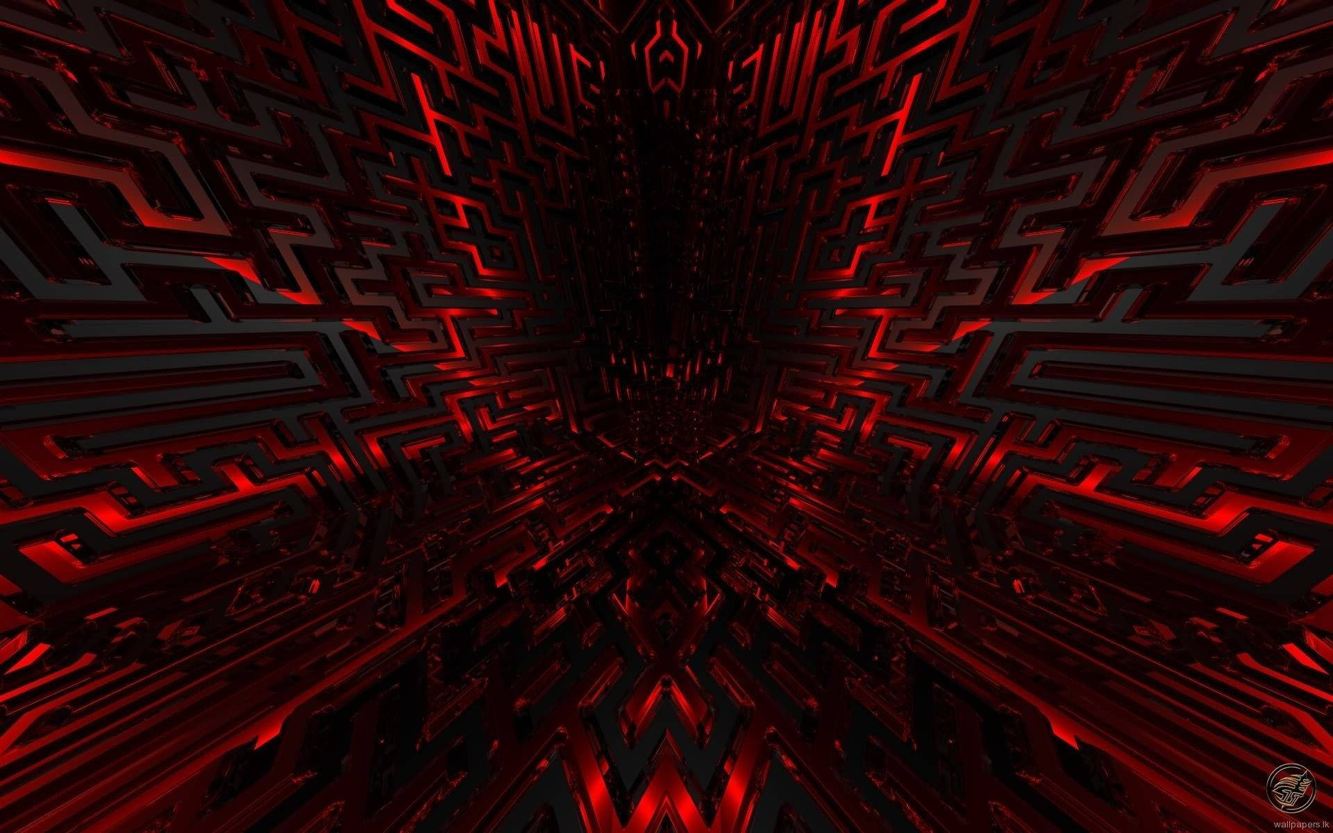 Labyrinth Glowing In Cool Red Background