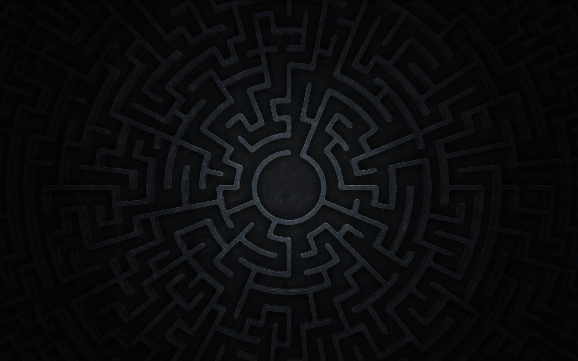 Labyrinth On Blank Black