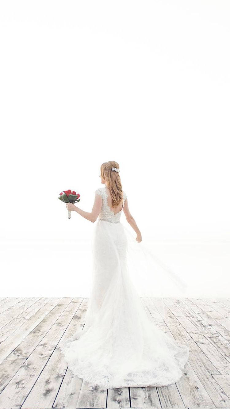 Lace Cap Sleeves Wedding Dress Background