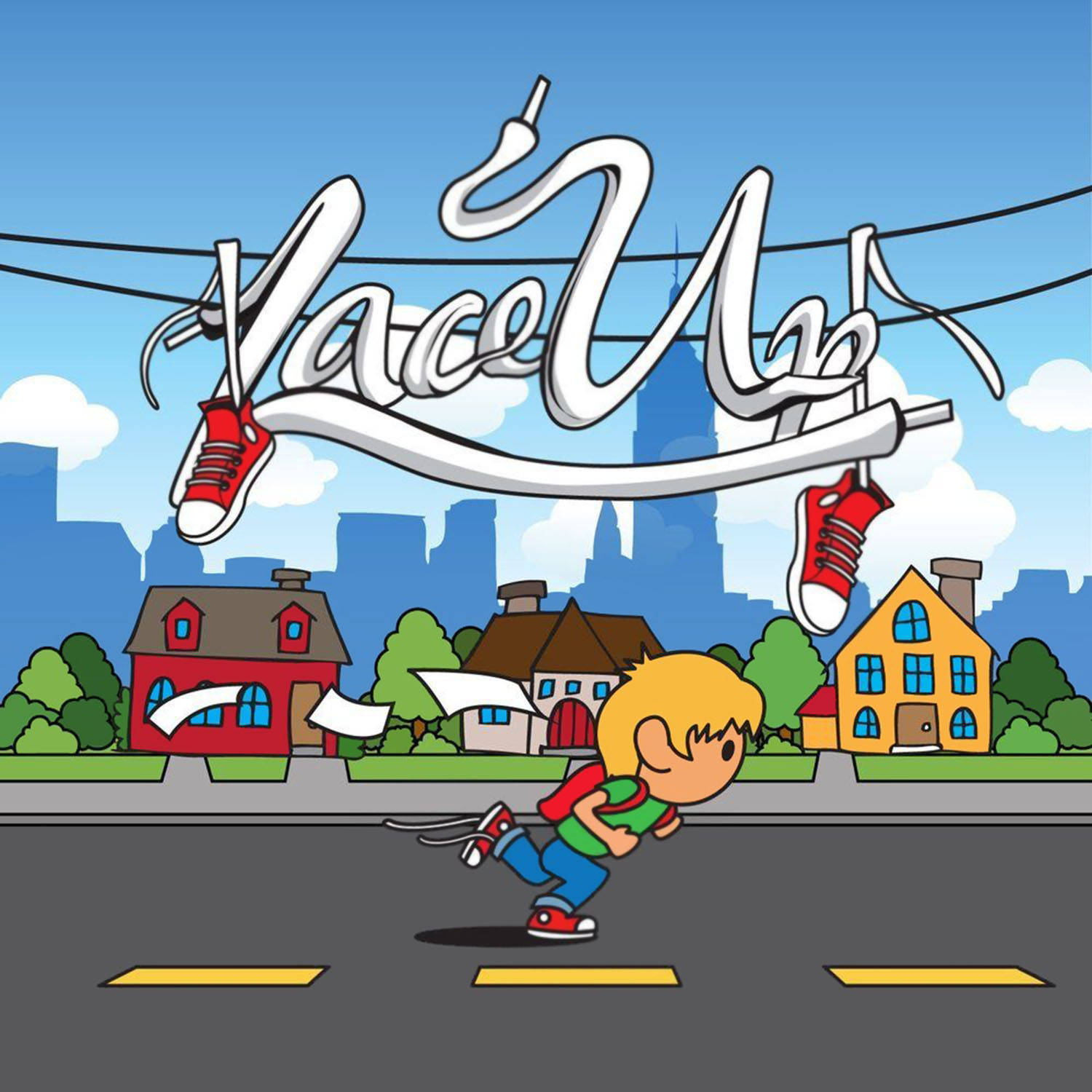 Lace Up Kid In City Background