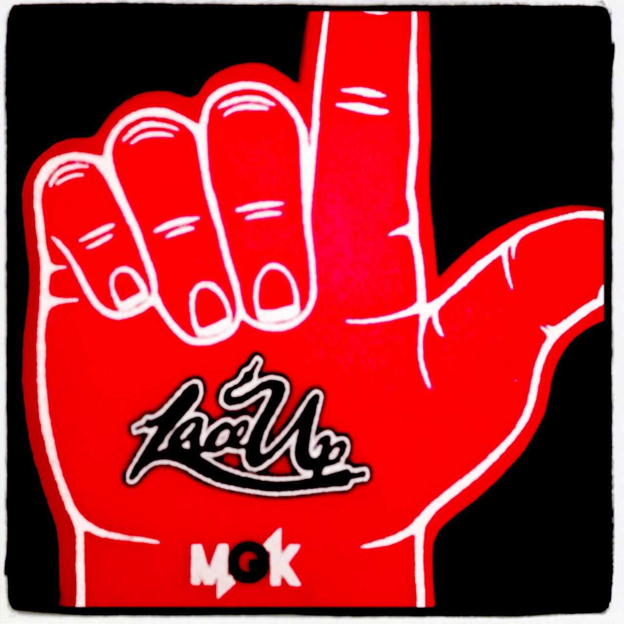 Lace Up Red Hand Sign Background