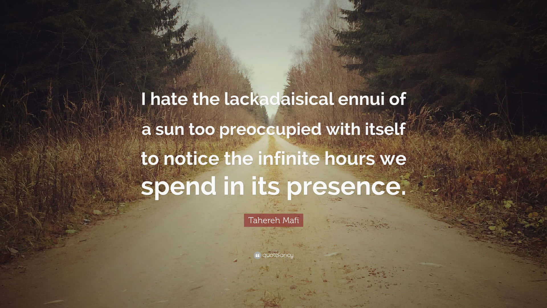 Lackadaisical Ennui Quote Forest Road