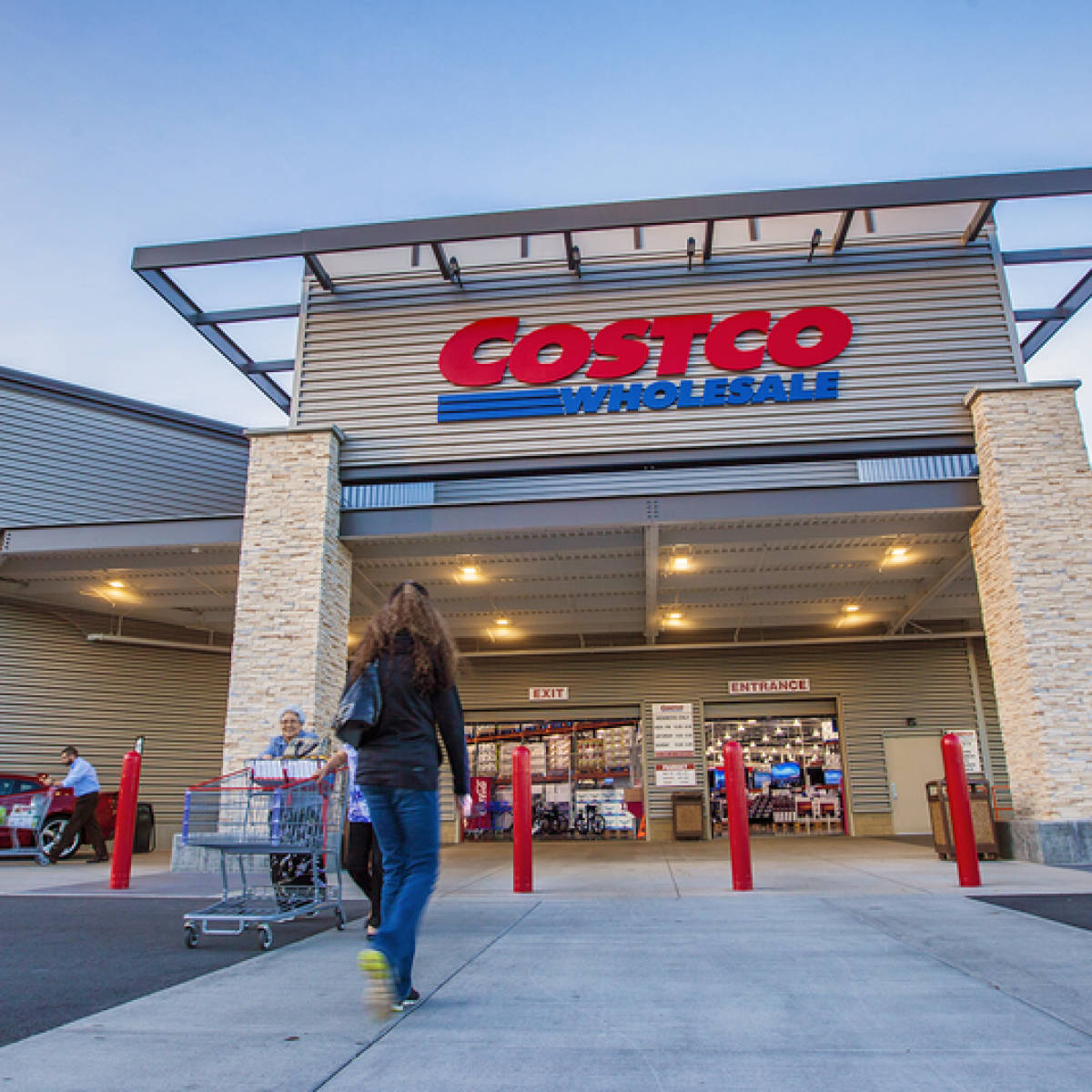 Lady Going Inside Costco Store