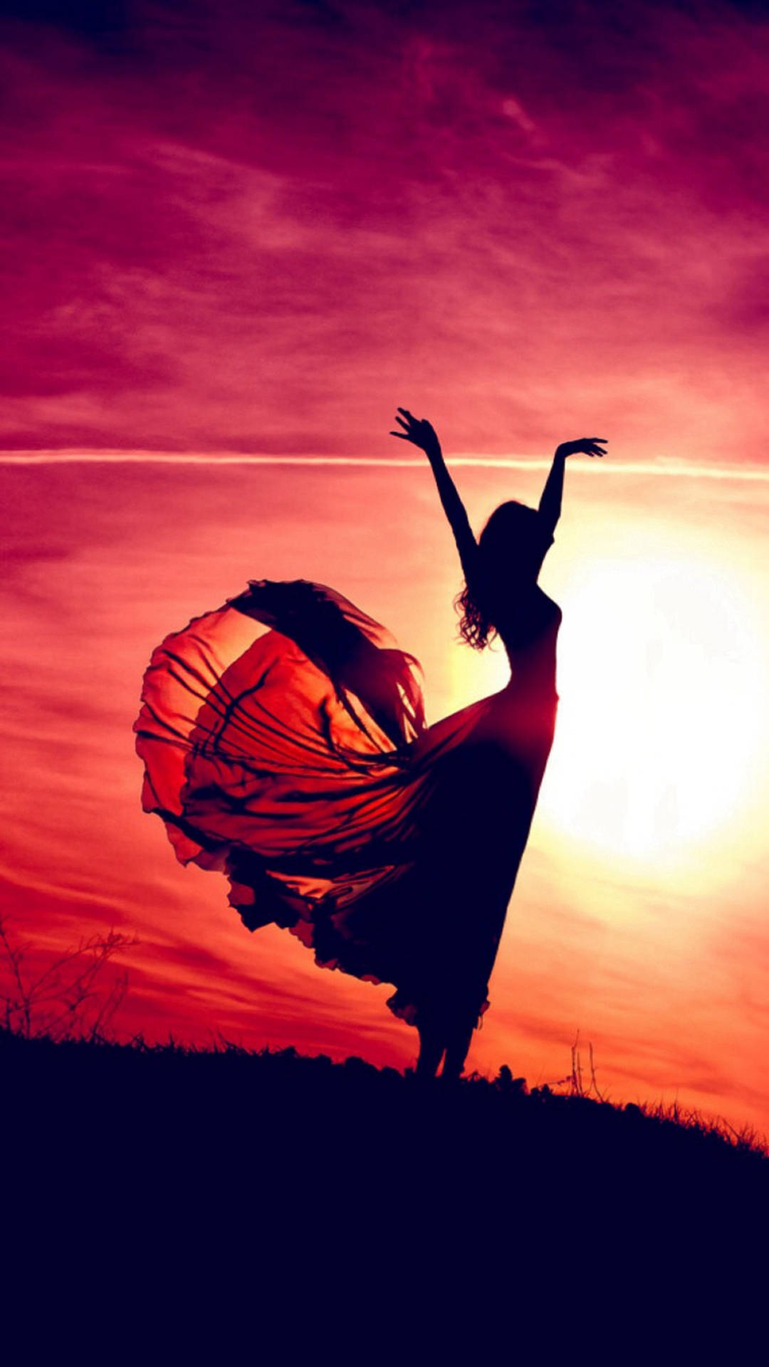 Lady's Sunset Dance Background