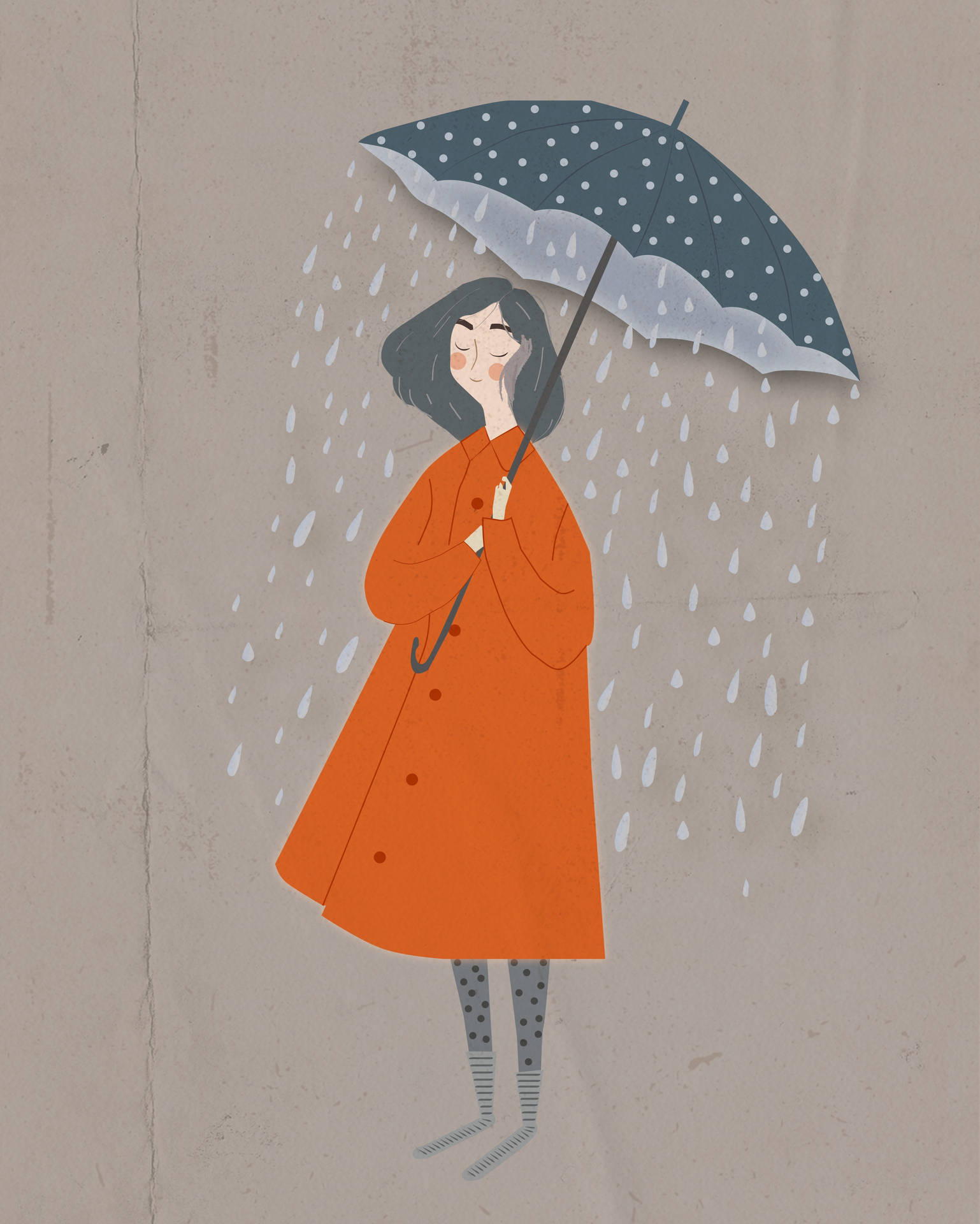 Lady With Umbrella Top Iphone Background