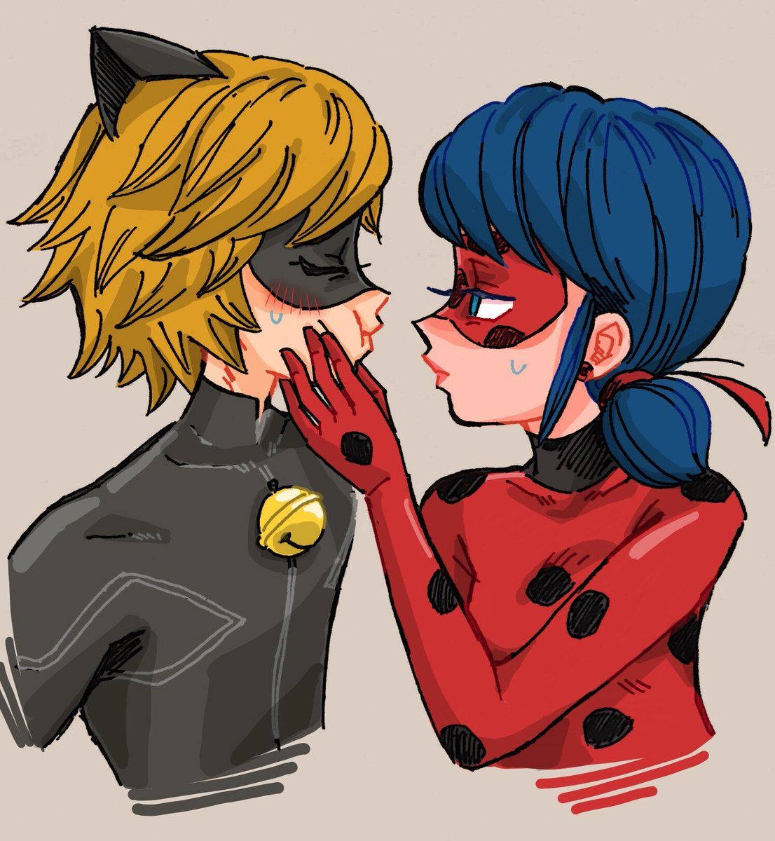 Ladybug And Cat Noir Kiss Artwork Background