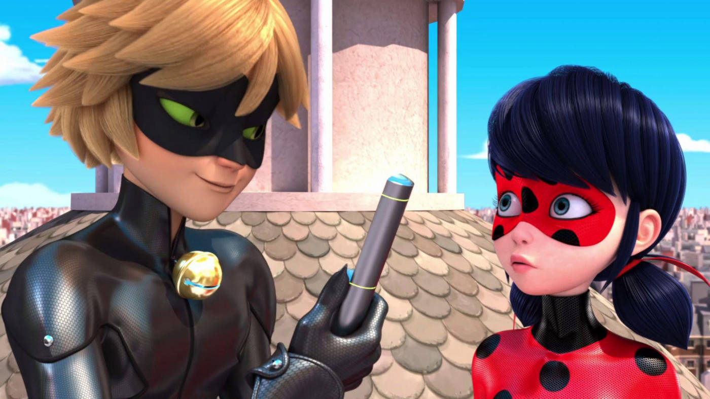 Ladybug And Cat Noir On The Roof