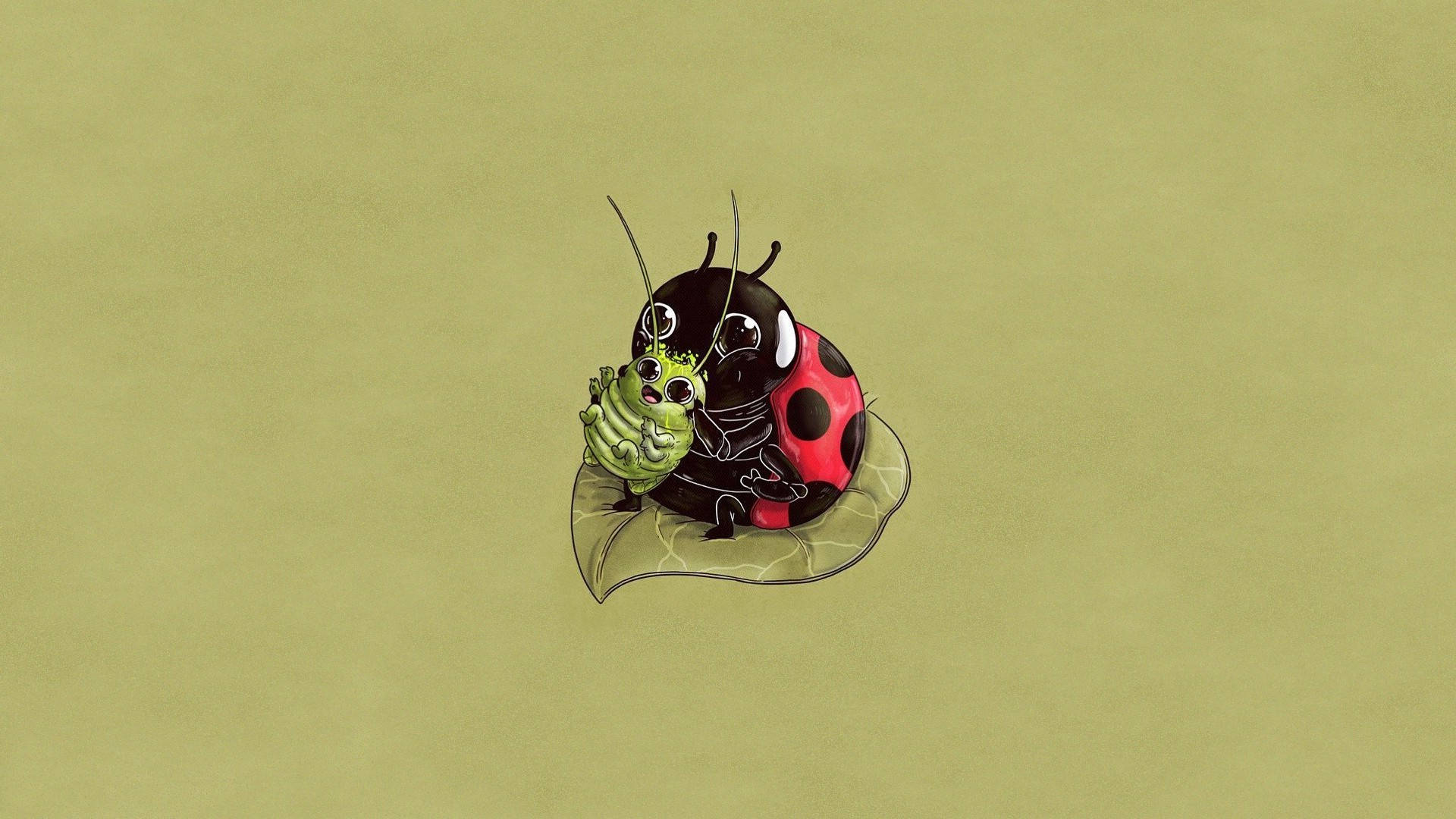 Ladybug Beetle In The Adorable Circle Of Life Background