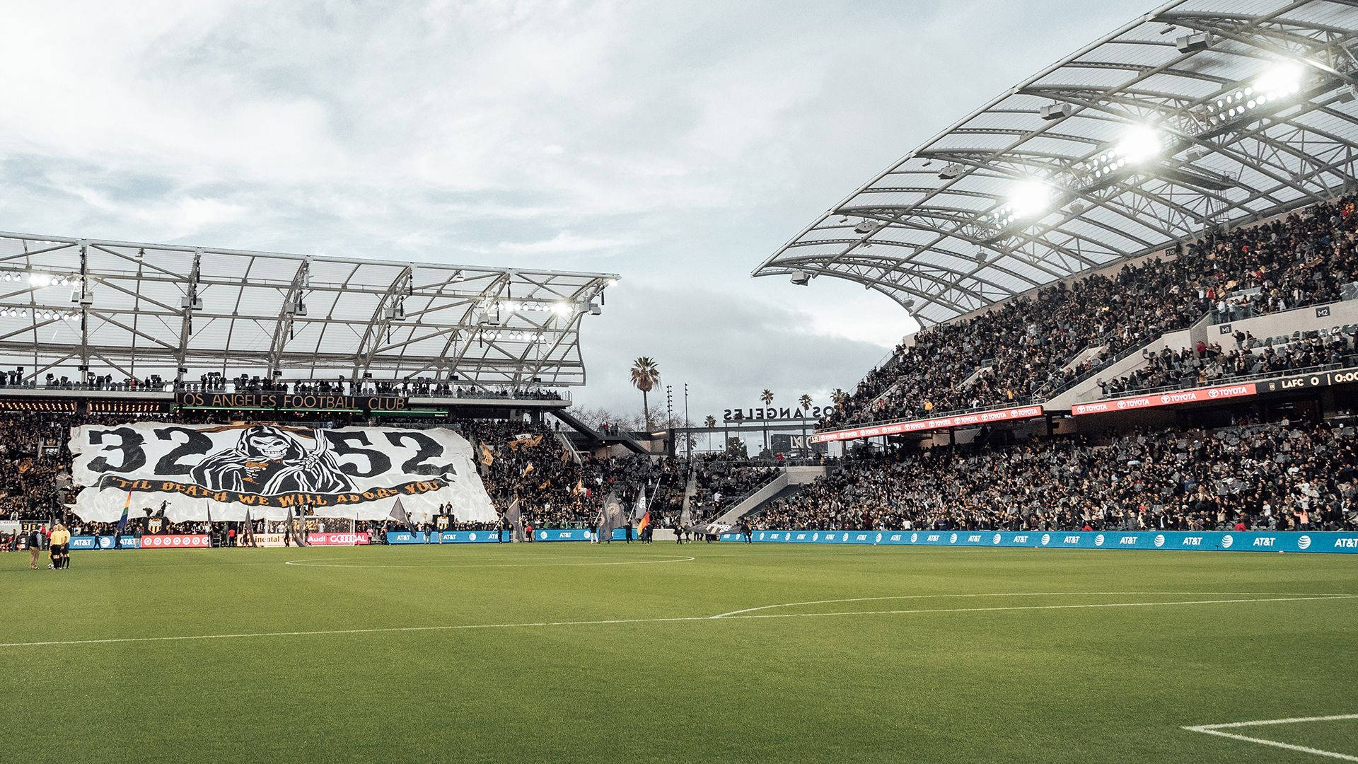 Lafc Crowds Gathered At Stadium Background