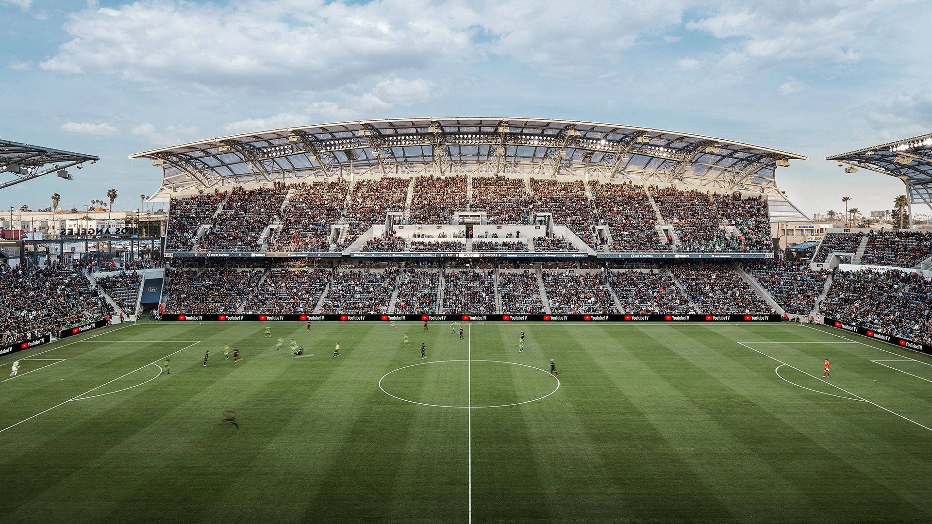 Lafc Football Field Mid-match Background