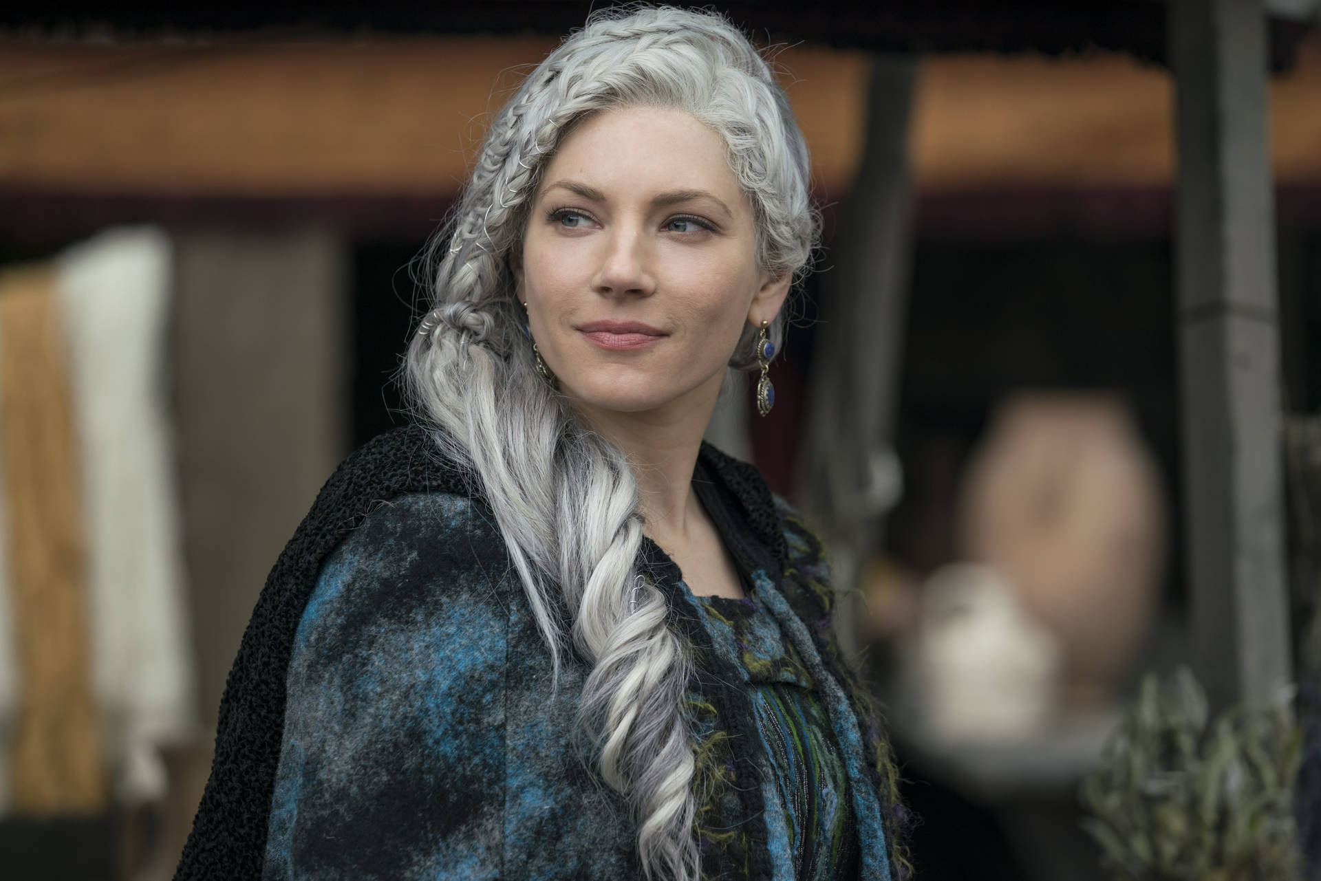 Lagertha From Vikings Smiling Background