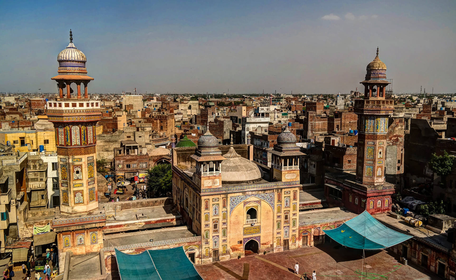 Lahore City Aerial Shot Background