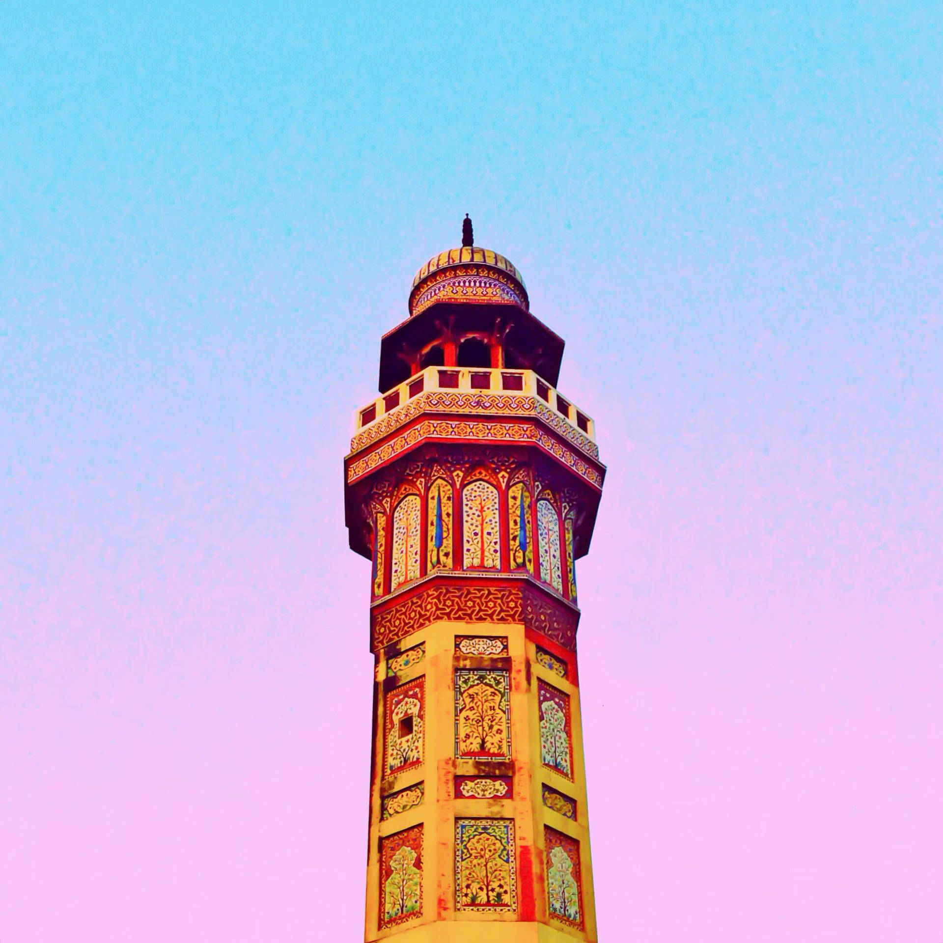 Lahore Masjid Wazir Khan Minaret Background