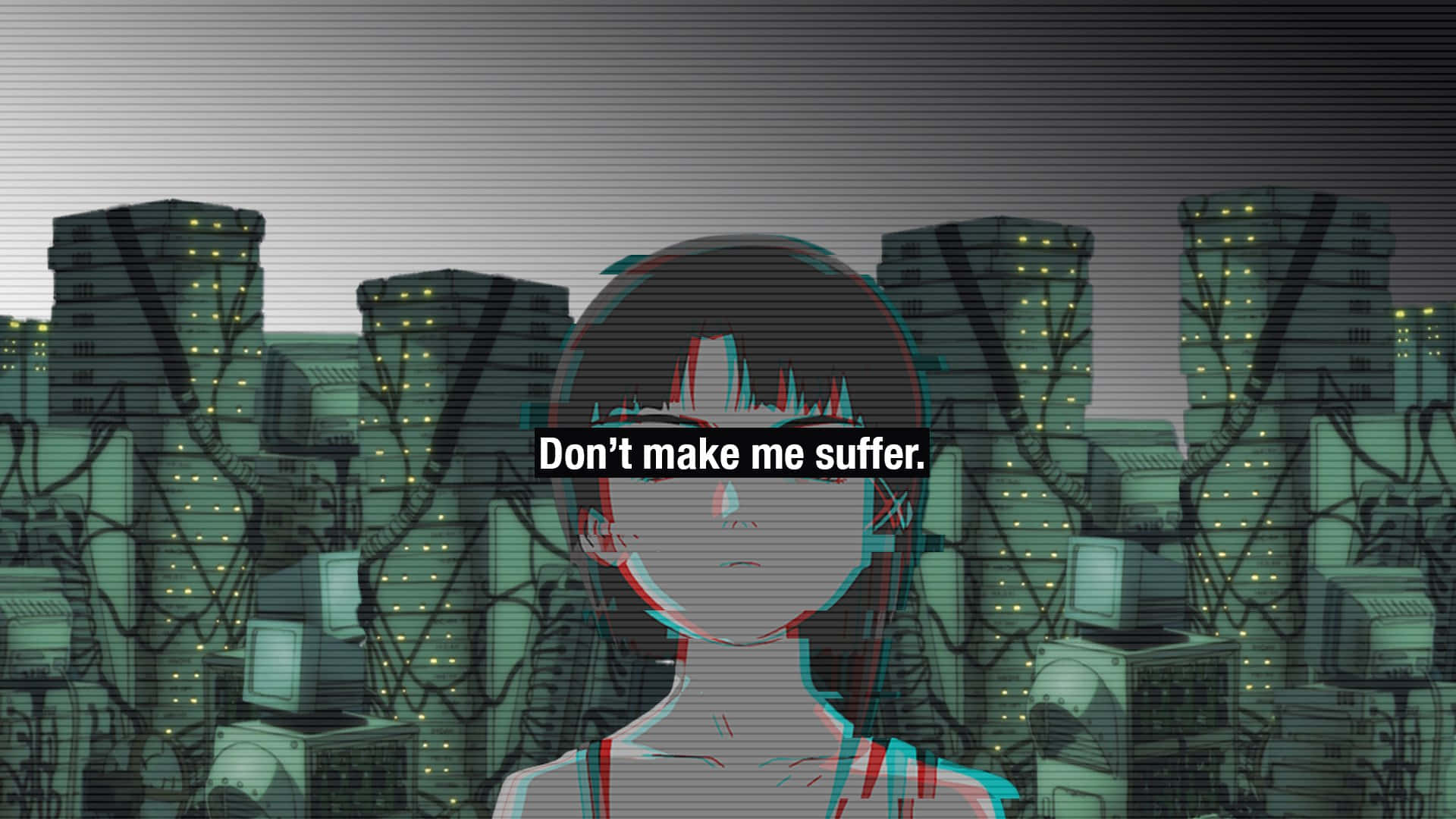 Lain Iwakura Vaporwave Anime Background