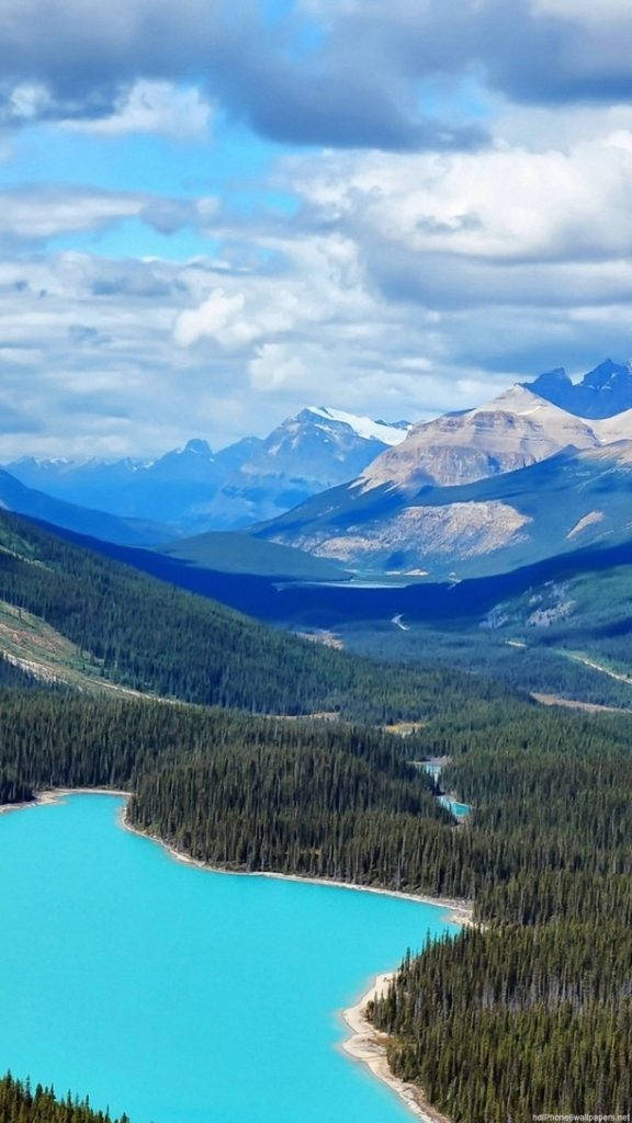 Lake And Mountains In Canada Iphone Background