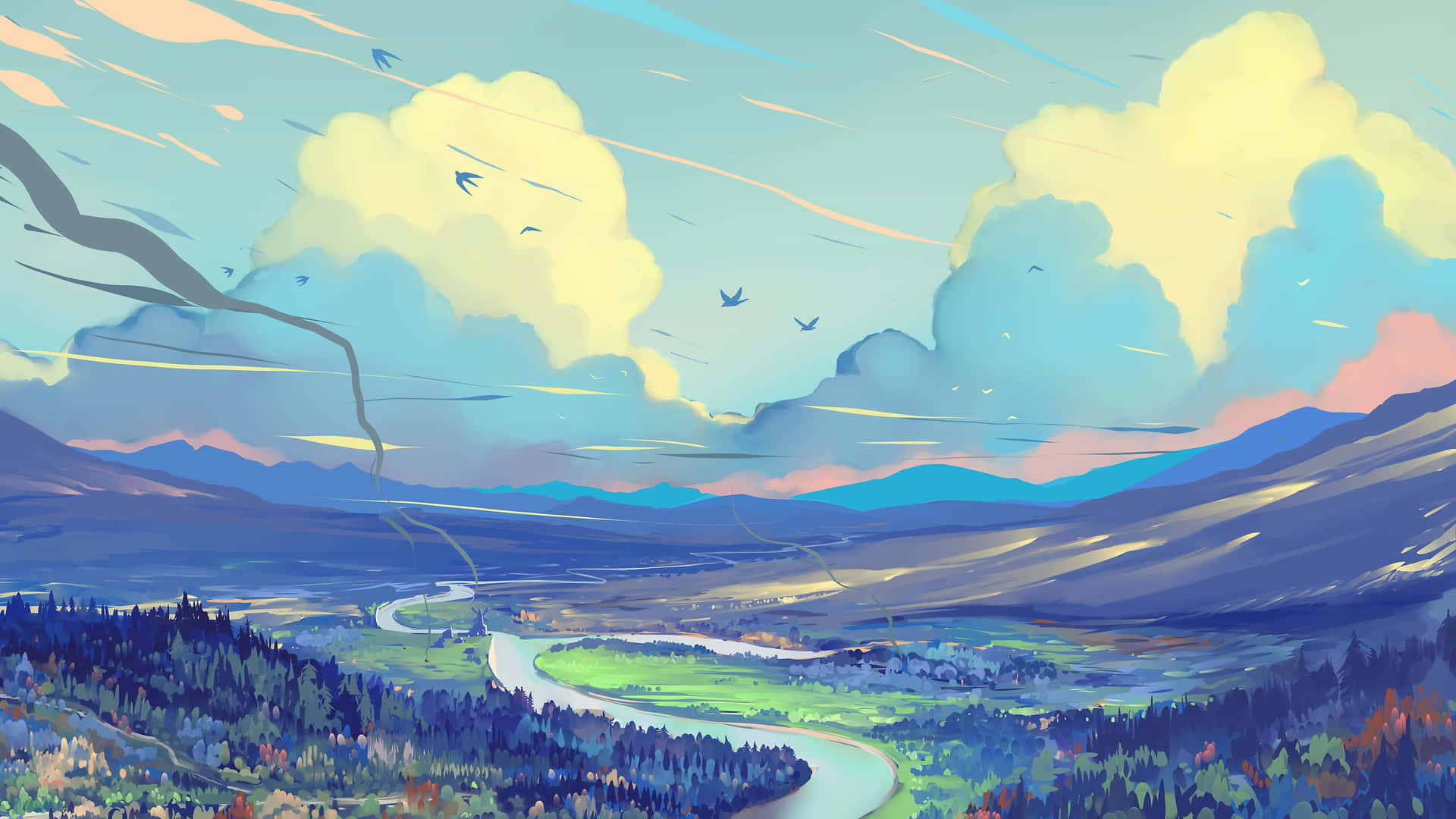 Lake And Sky 4k Painting