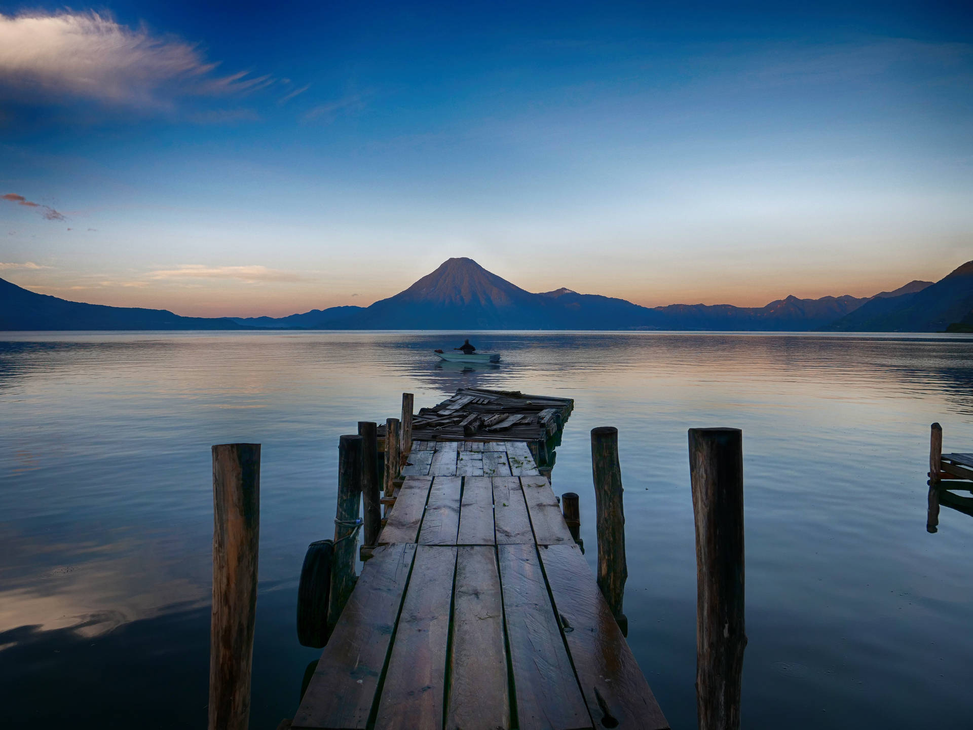Lake Atitlan Clear Sky Background