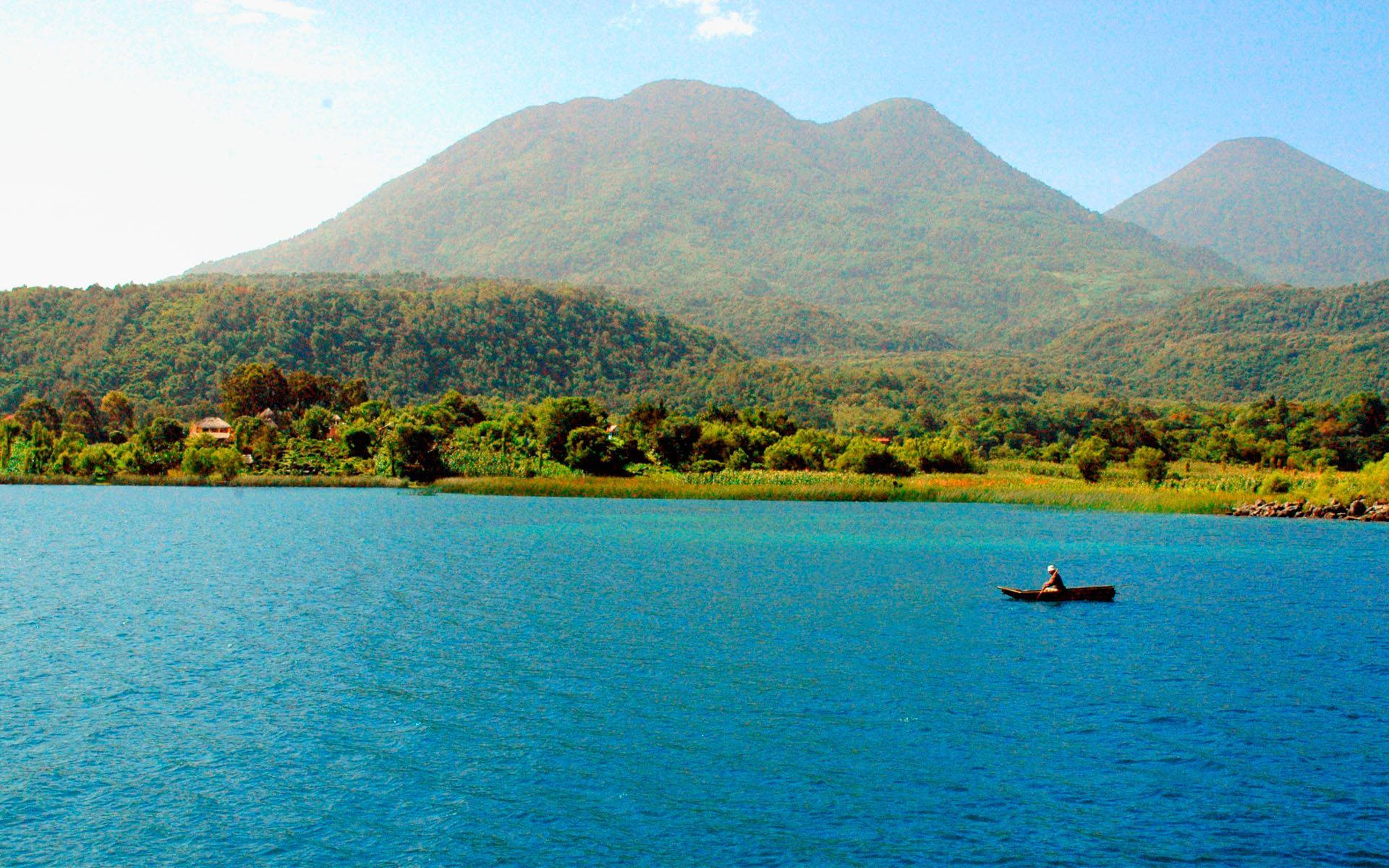 Lake Atitlan Mountains Guatemala Background