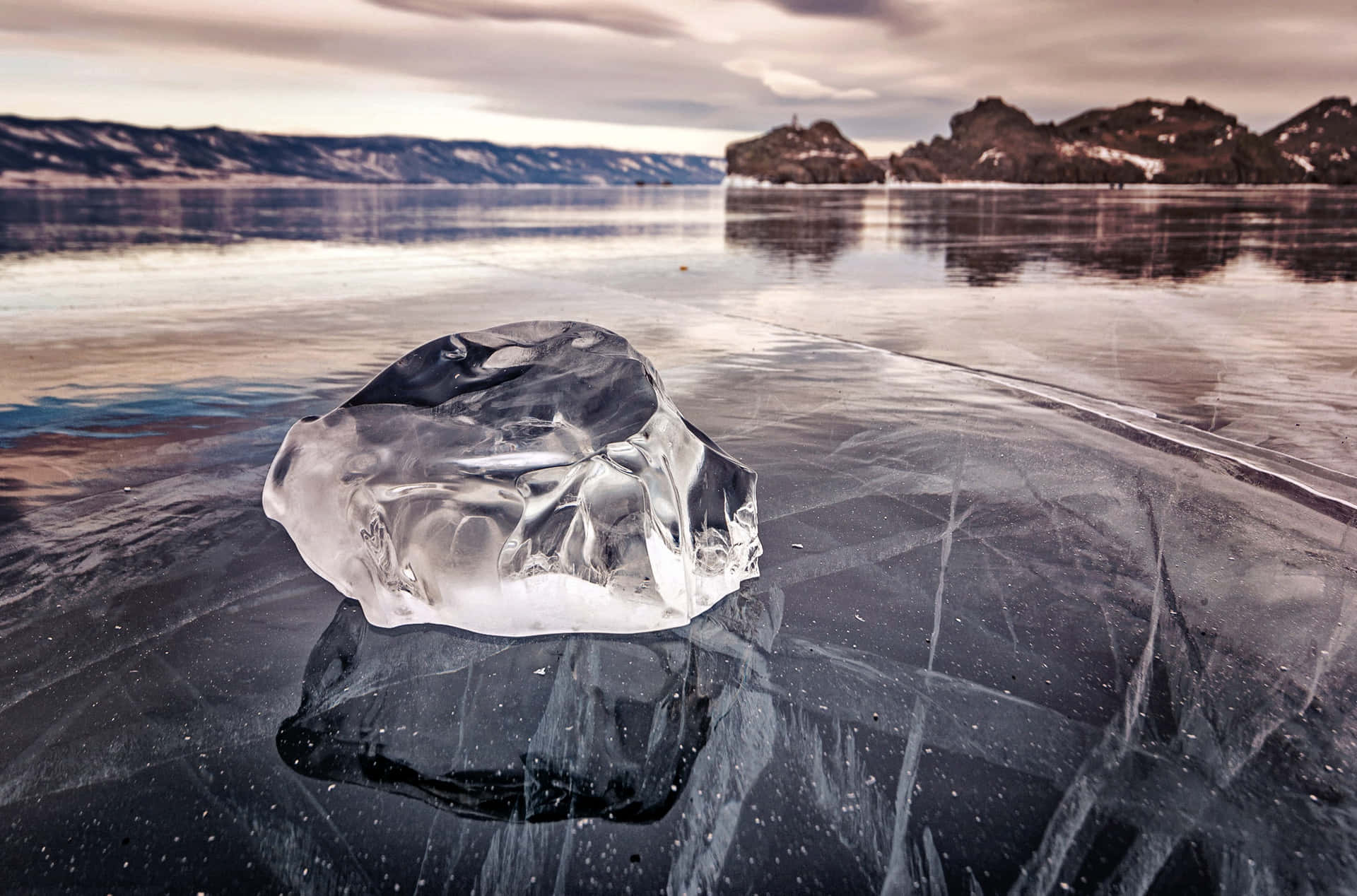 Lake Baikal Clear Ice Background