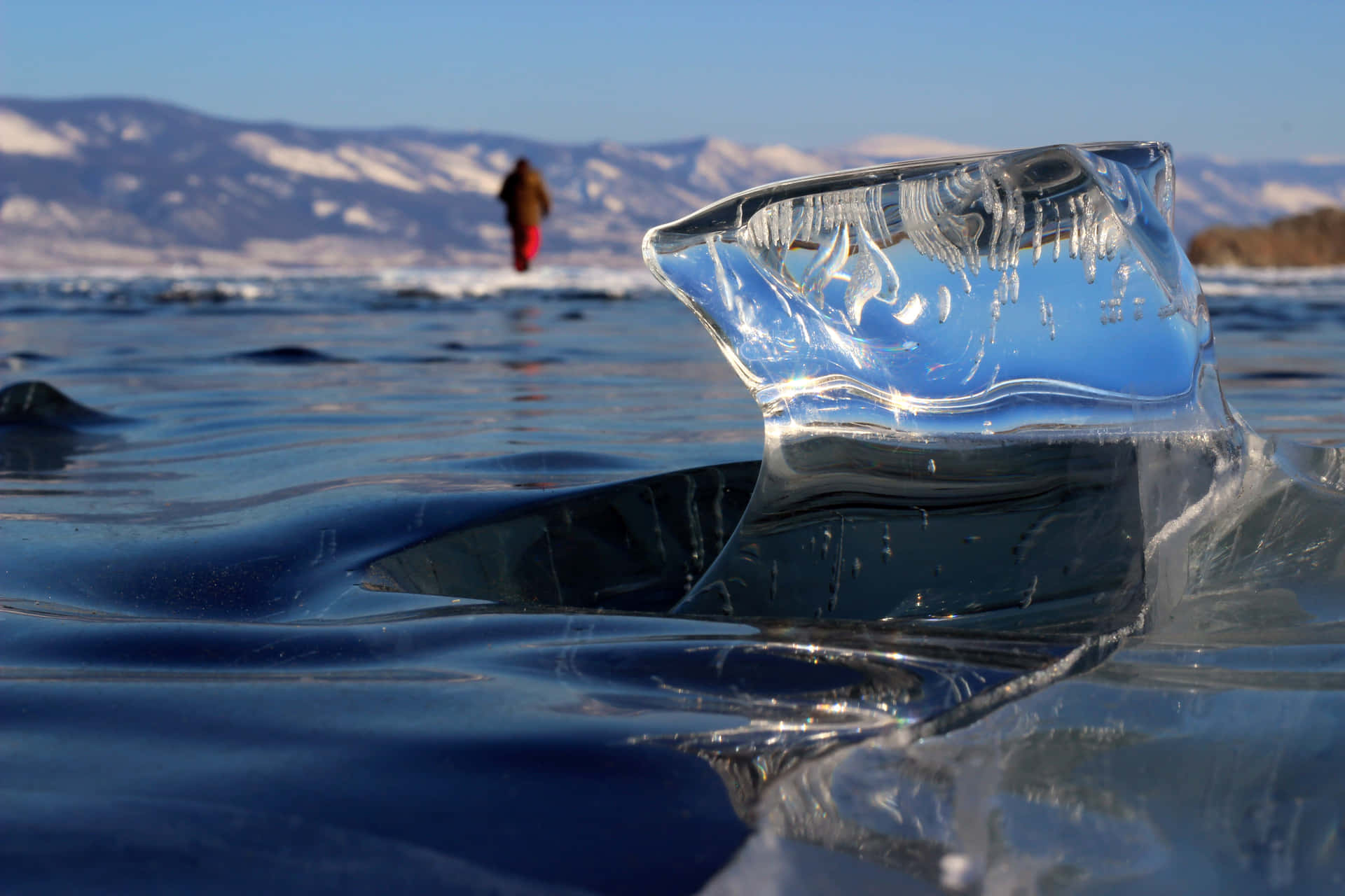 Lake Baikal Floating Ice Photo Background