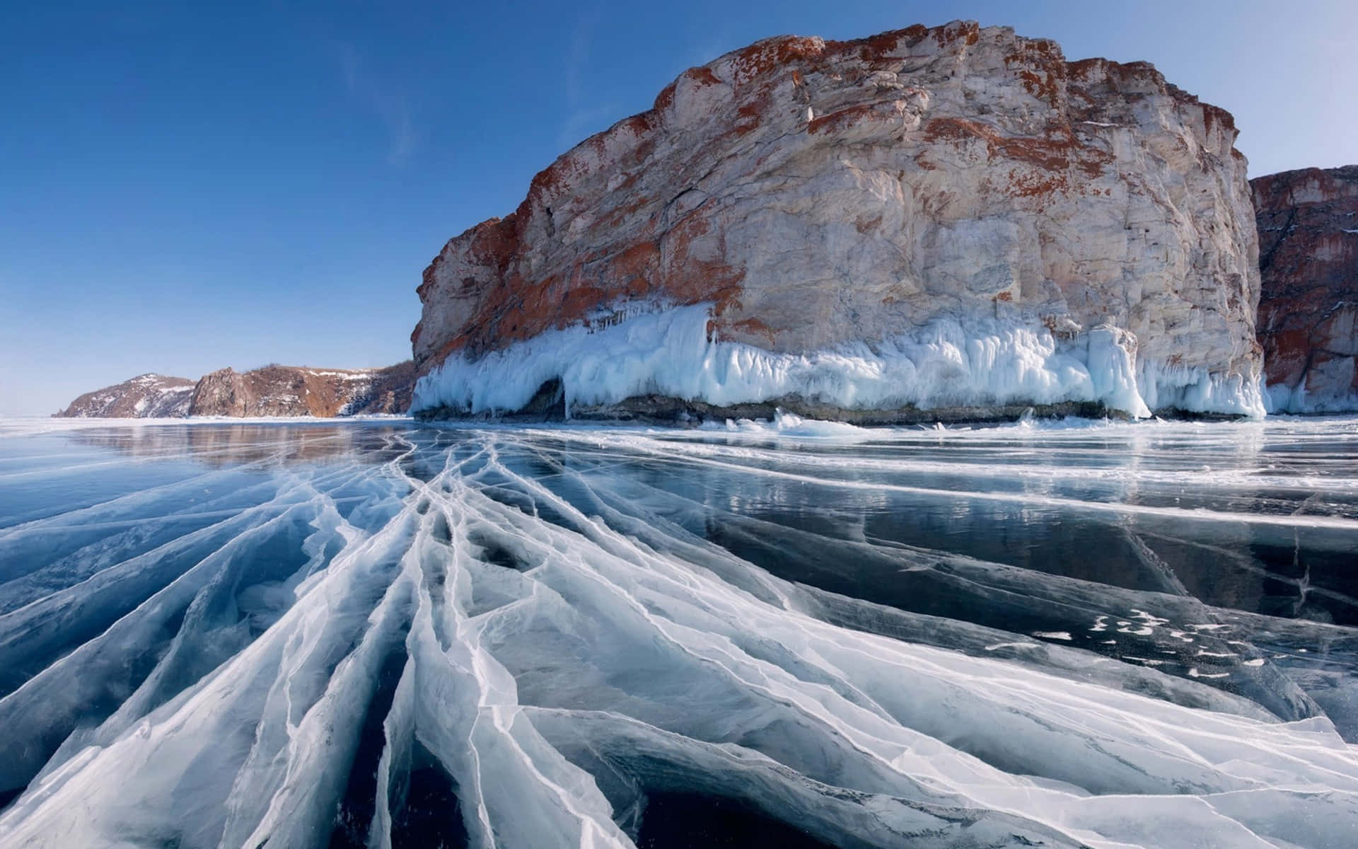 Lake Baikal Frozen Lake Icy Background