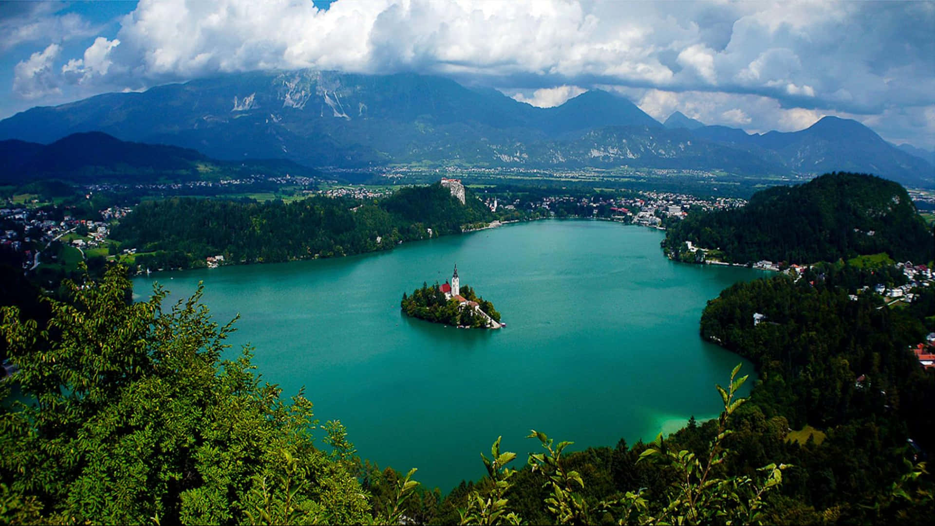 Lake Bled Viewed From Little Osojnica Hill Panorama Background