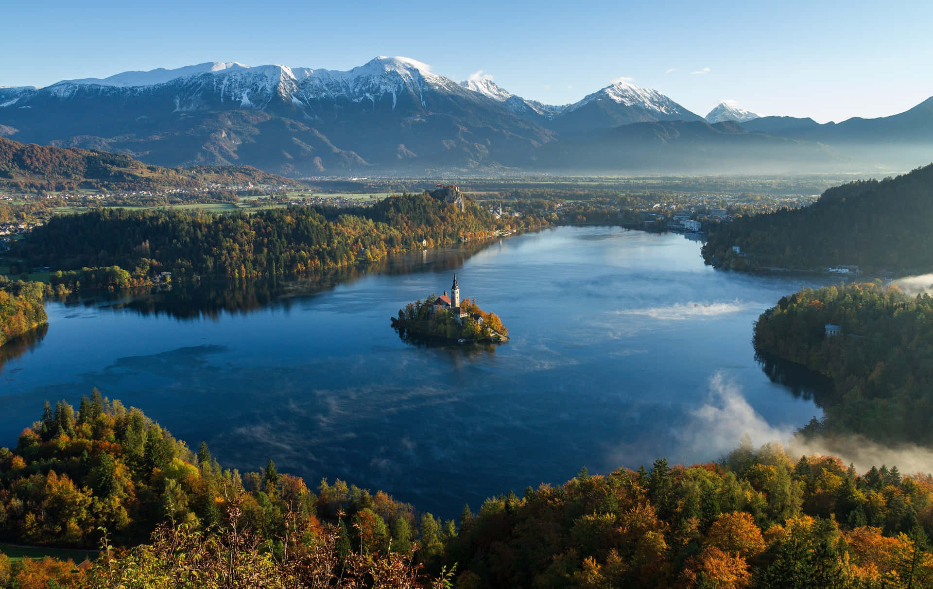 Lake Bled Viewed From The Mountains