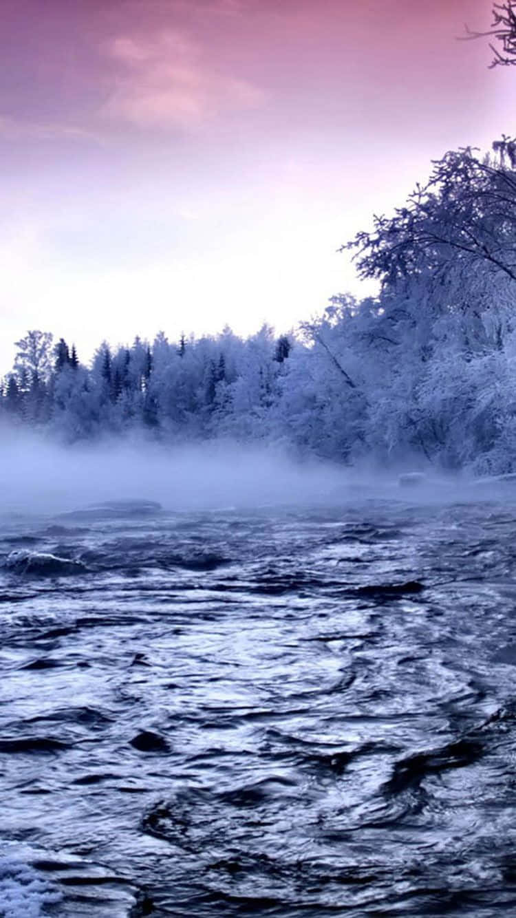 Lake Nature Winter Iphone Background