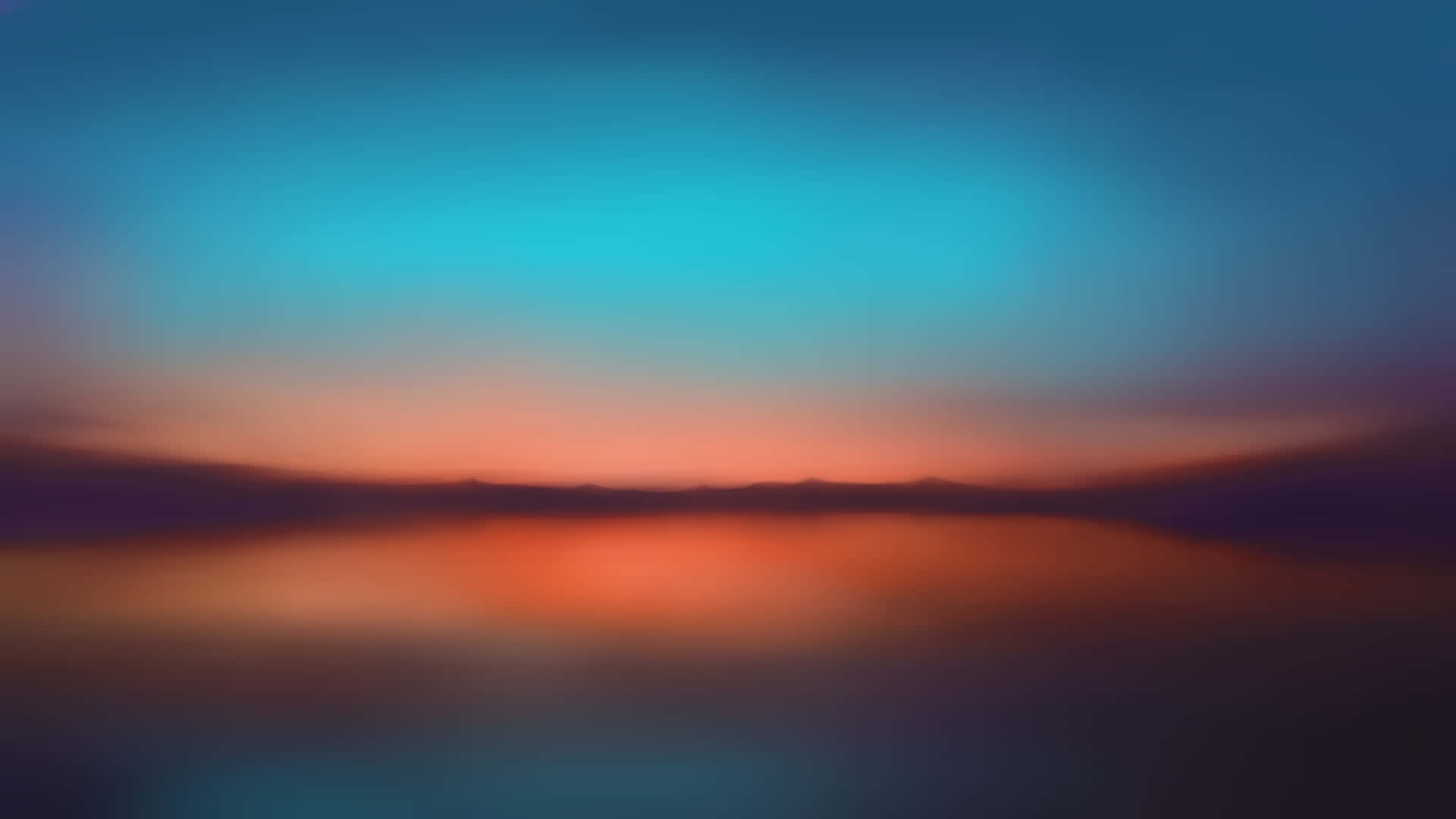 Lake View In Orange And Teal Background