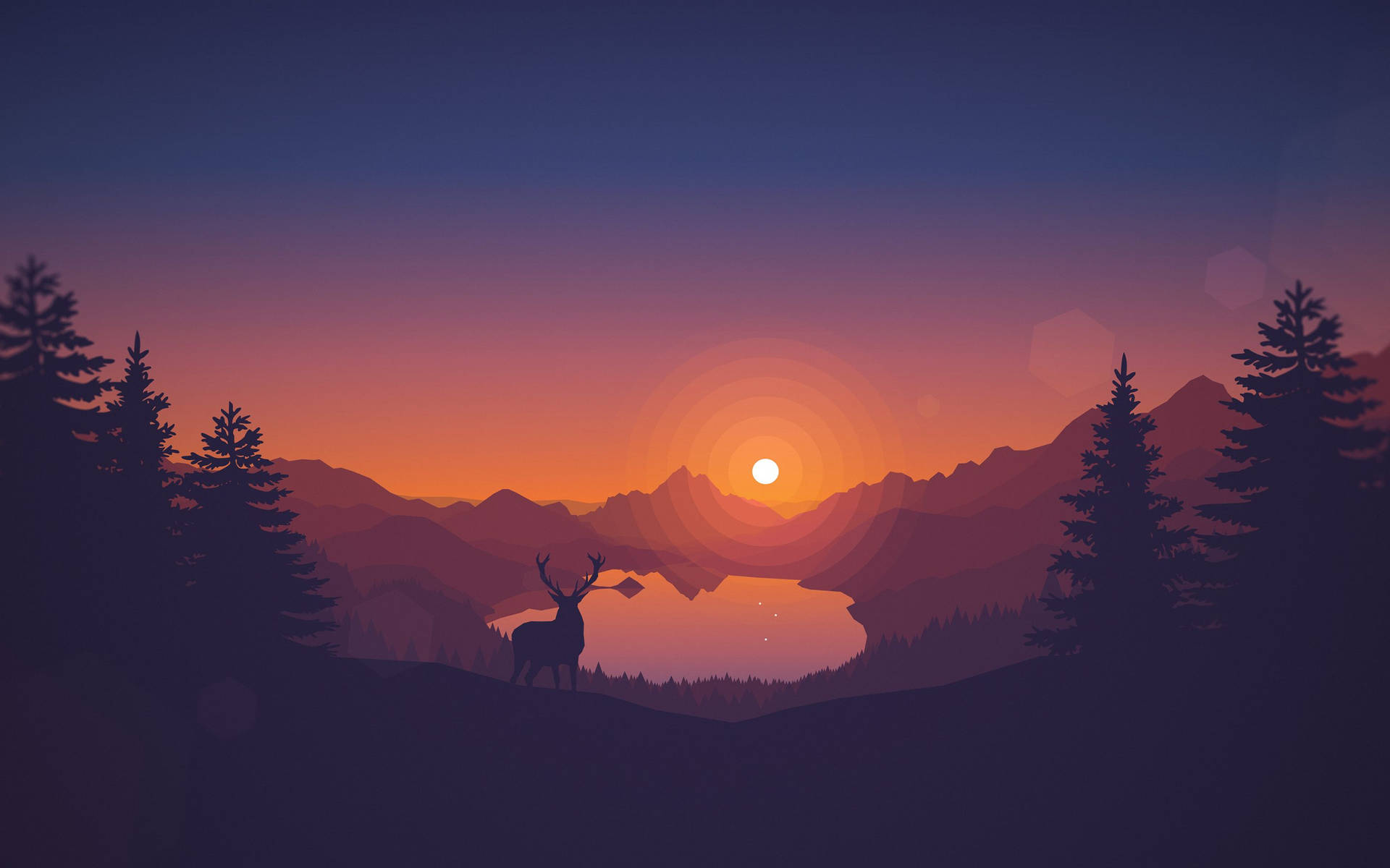 Lake View Vector Art Background