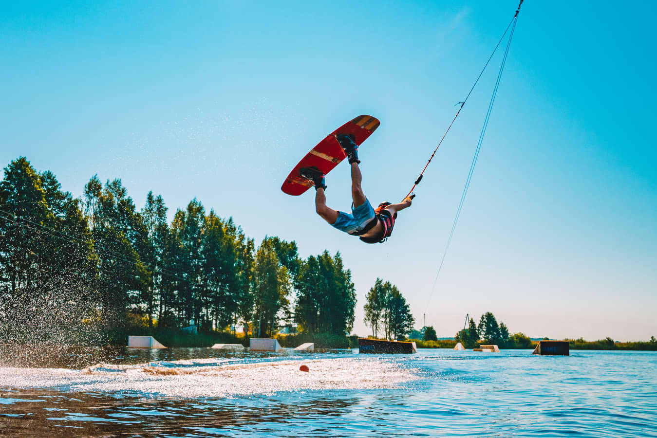 Lake Wakeboarding Raley Trick