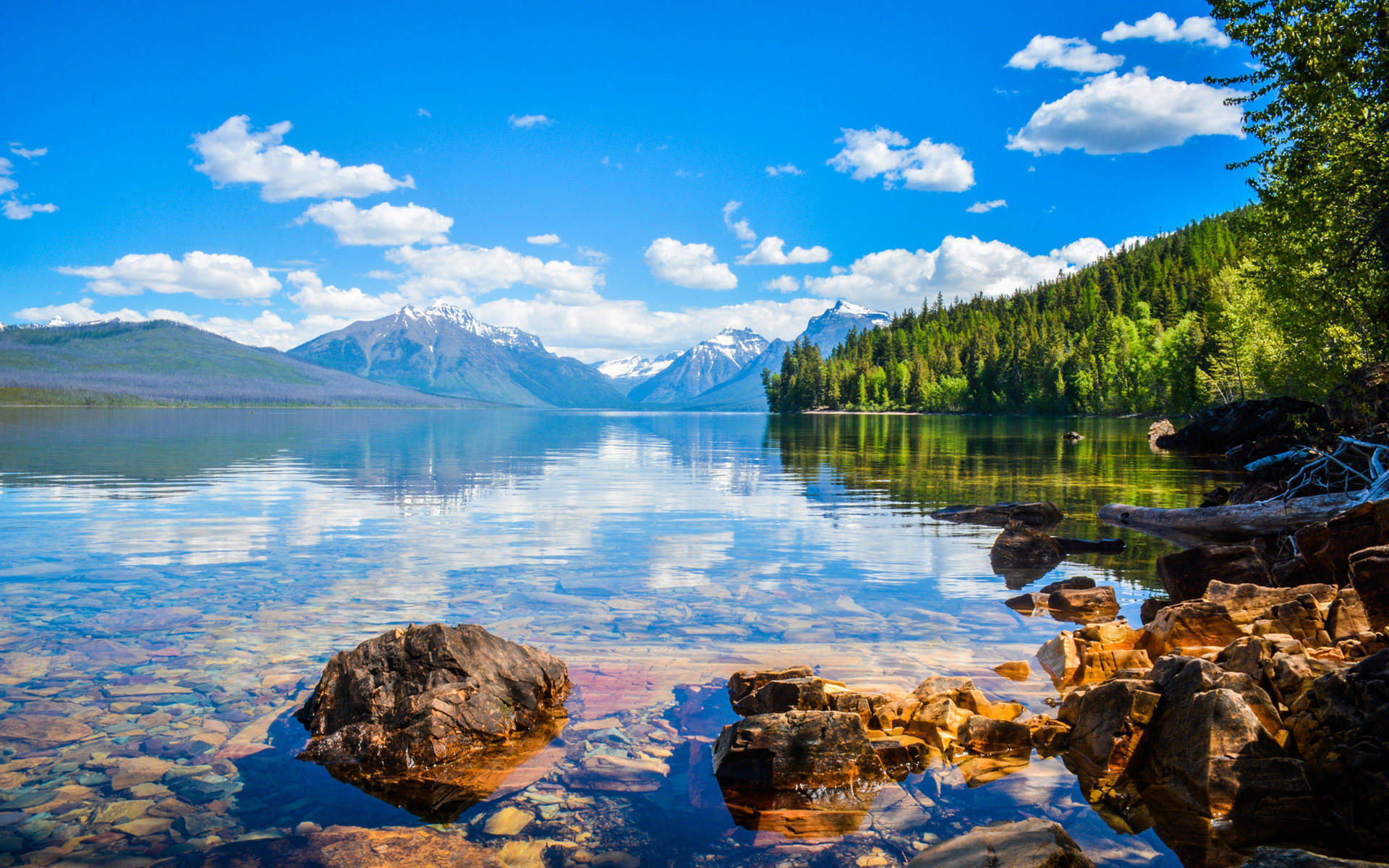 Lake Water Glacier National Park Background