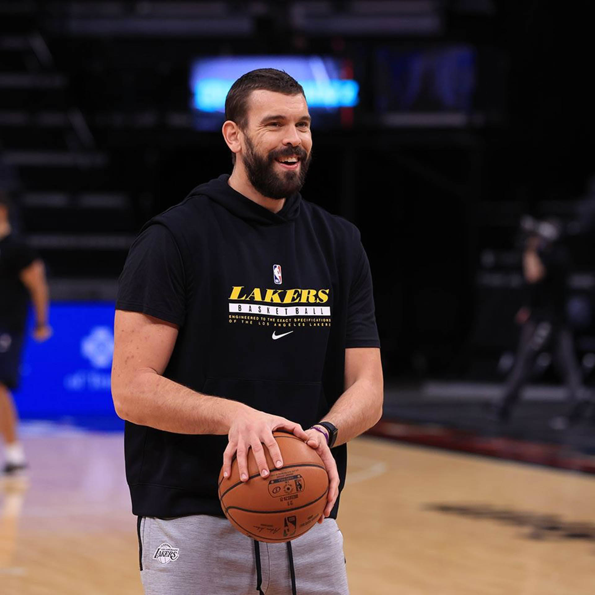 Lakers Center, Marc Gasol Seen Warming Up Before A Game.