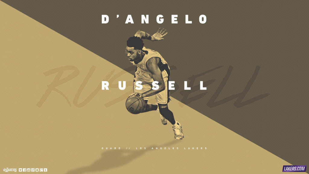 Lakers Hd D'angelo Rusell Gray Brown Background