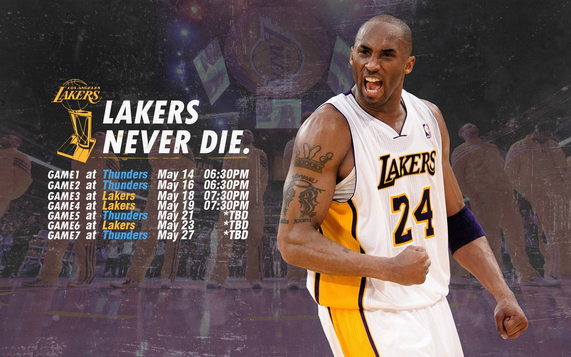 Lakers Hd Kobe Bryant Play Schedule Background