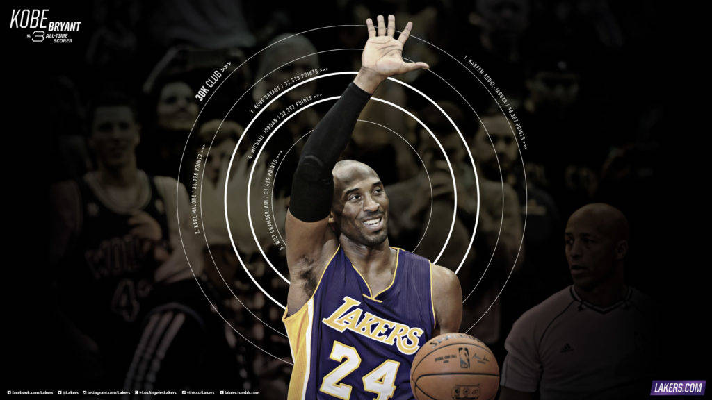 Lakers Hd Kobe Bryant Waving Background