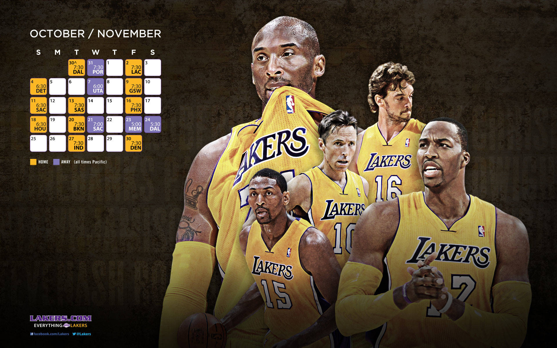Lakers Hd Star Players Schedule Background
